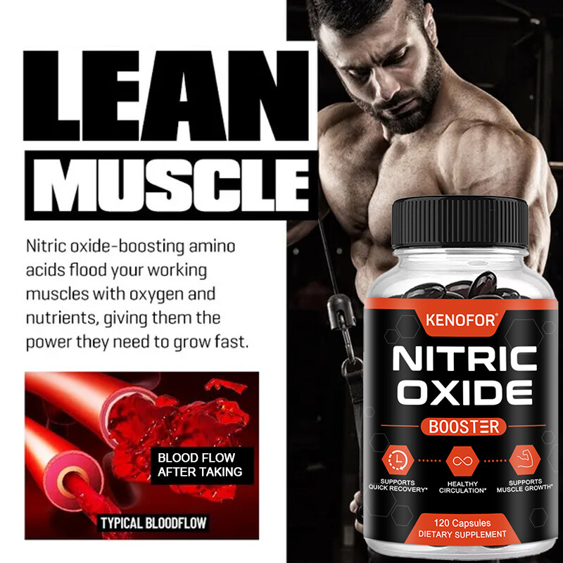 Nitric Oxide Booster L-Arginine, L-Taurine 60/120 Caps Sexual Health Support