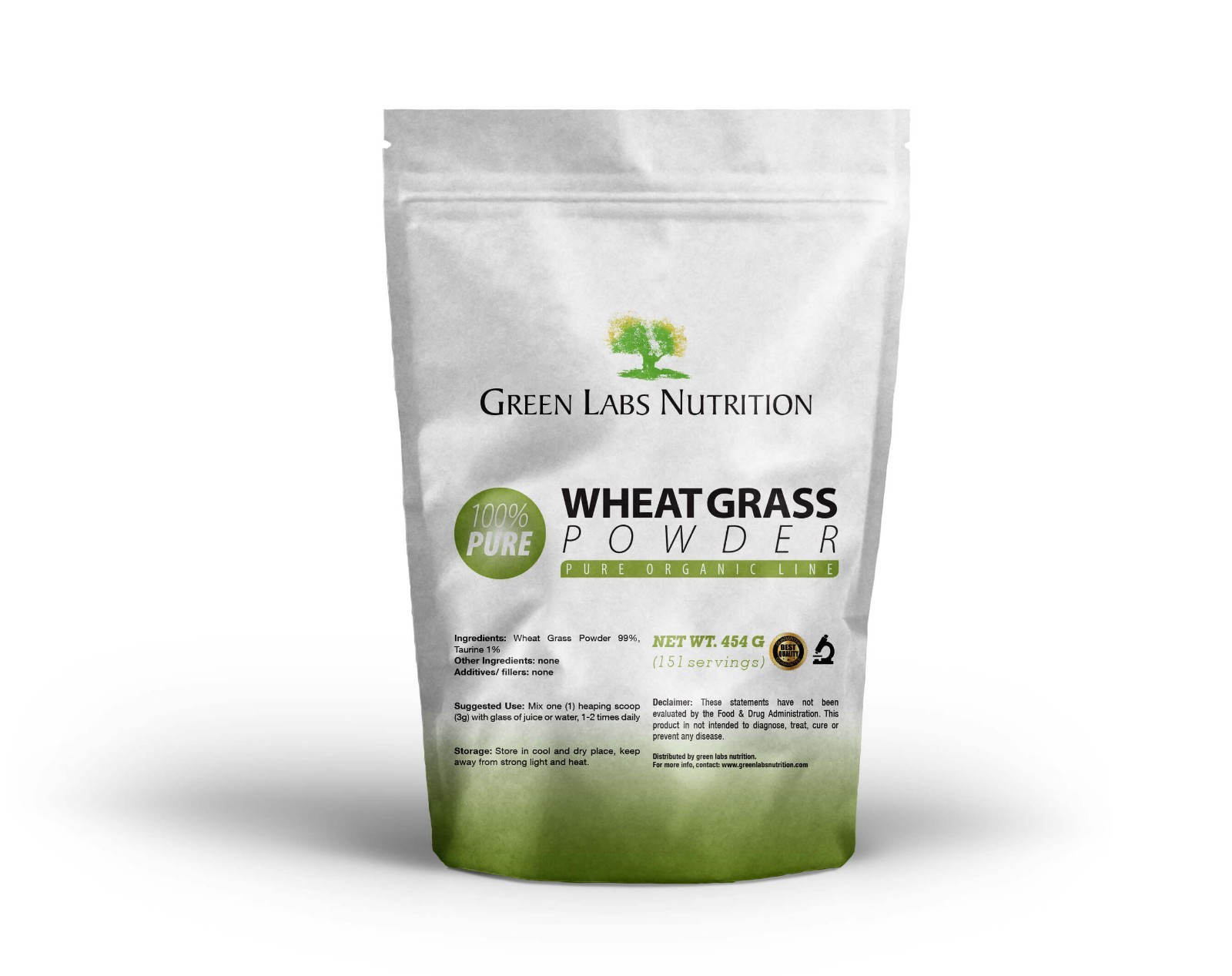 WHEATGRASS 454g Powder Pure Organic Natural SUPERFOOD