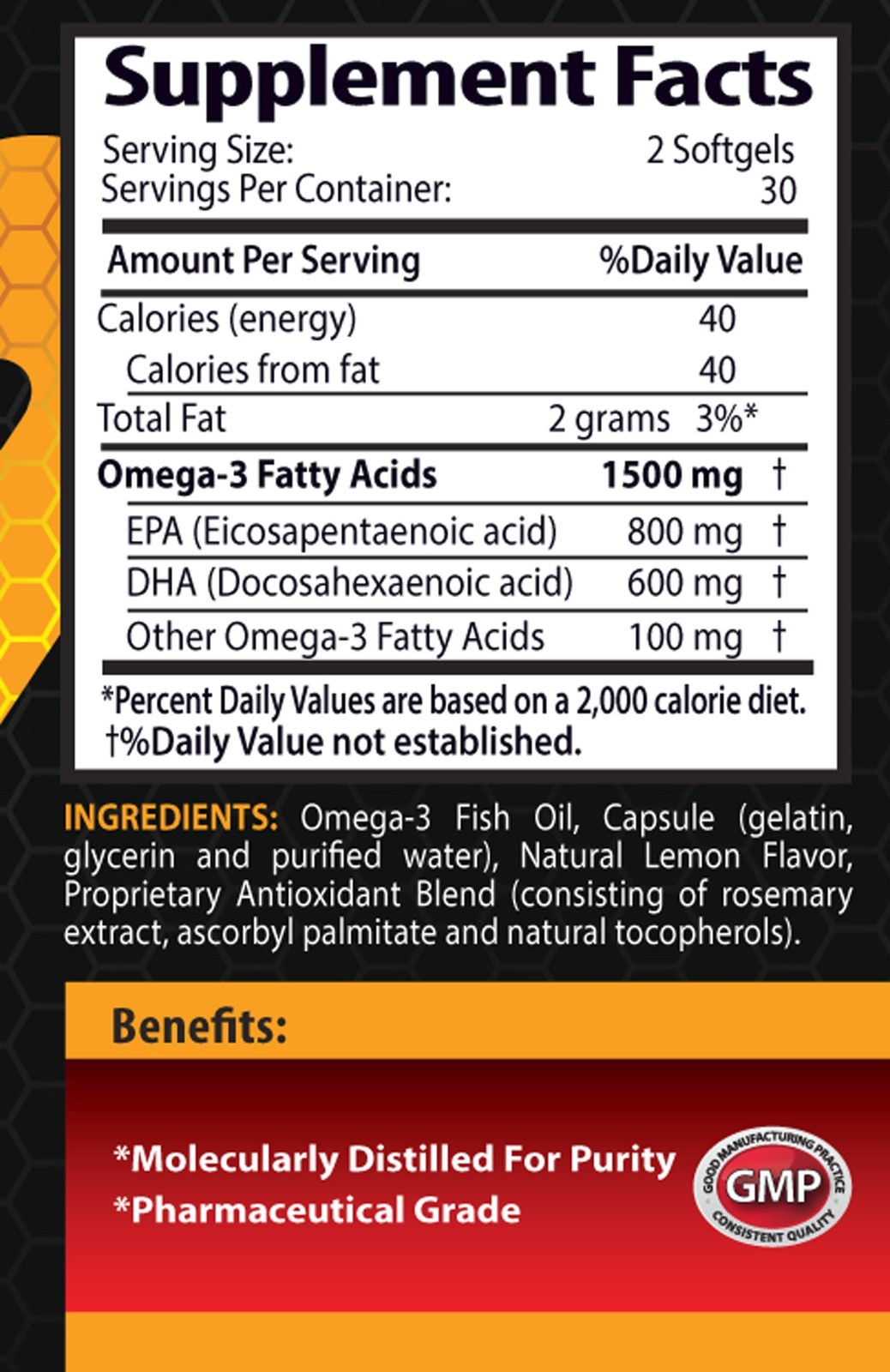 Omega 3 brain formula – FISH OIL OMEGA 8060 – fatty acids Omega 6 – 2 Bottles