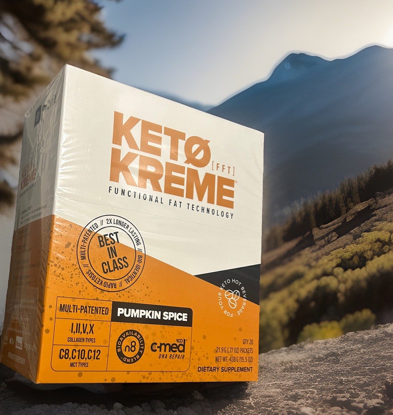 PRUVIT KETO KREME Coffee Kreme PUMPKIN SPICE box of 20 packs.
