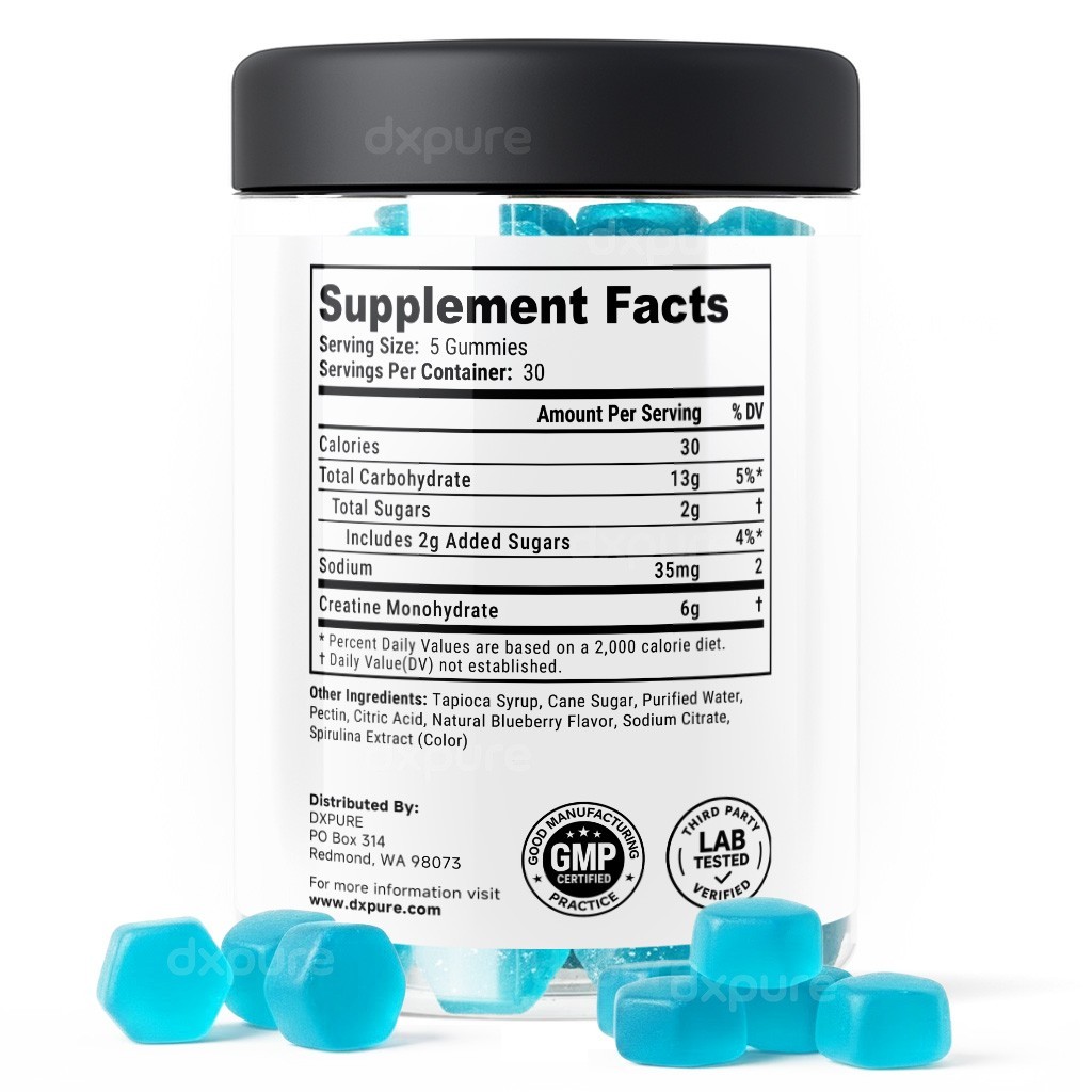 Creatine Monohydrate Gummies – 150 Gummies – 6000mg – Muscle Strength and Energy