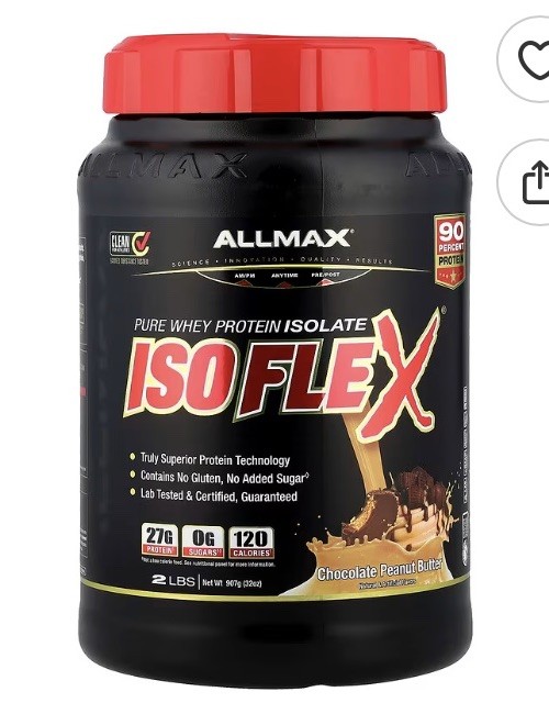 ALLMAX ISOFLEX Pure Whey Isolate Protein Powder – Gluten Free, Low Lactose