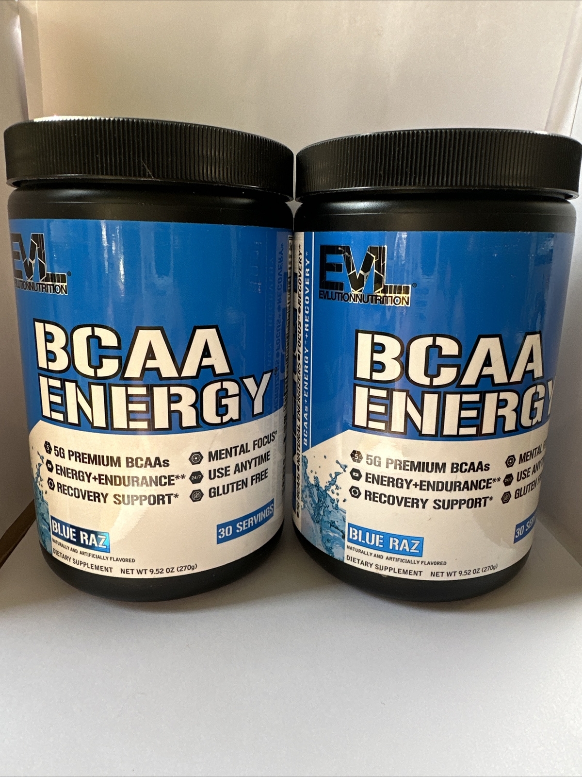 x2 – Evlution Nutrition BCAA Energy, Blue Raz, 30 Servings