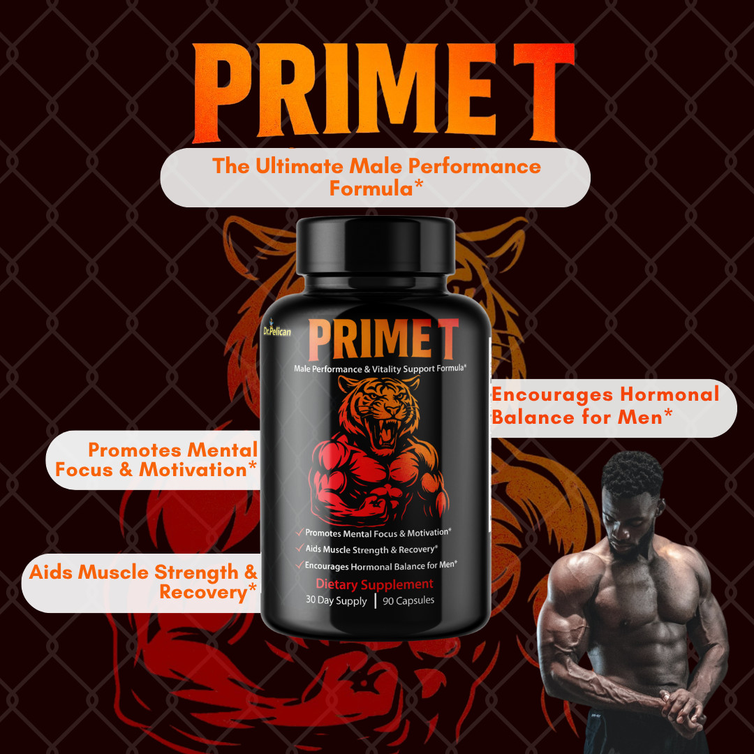 Prime T- Bodybuilding & Men’s Health Support- 10 Bottles- 900 Capsules