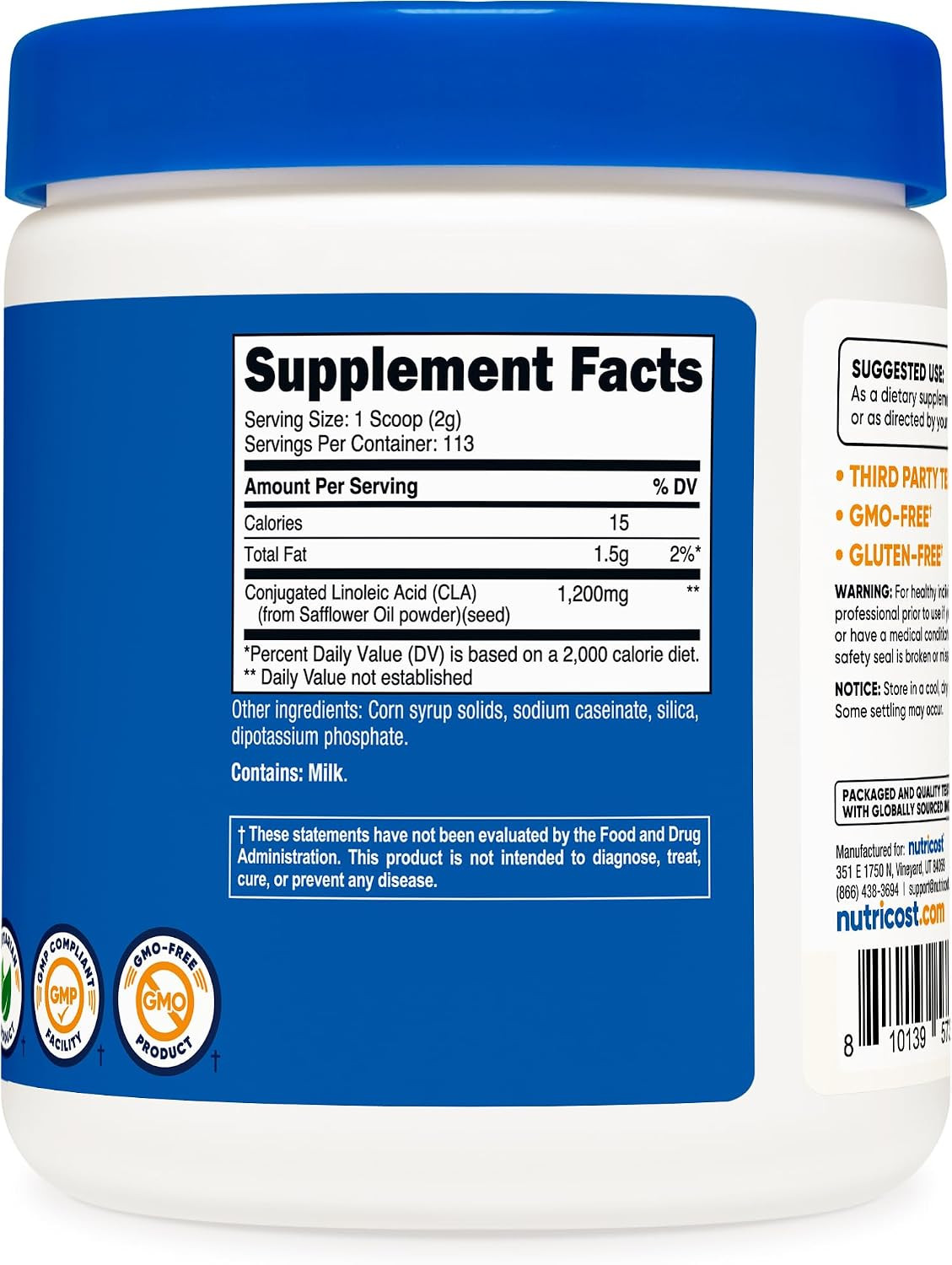 CLA (Conjugated Linoleic Acid) 8Oz (227G) Powder – Gluten Free, GMO Free CLA Sup