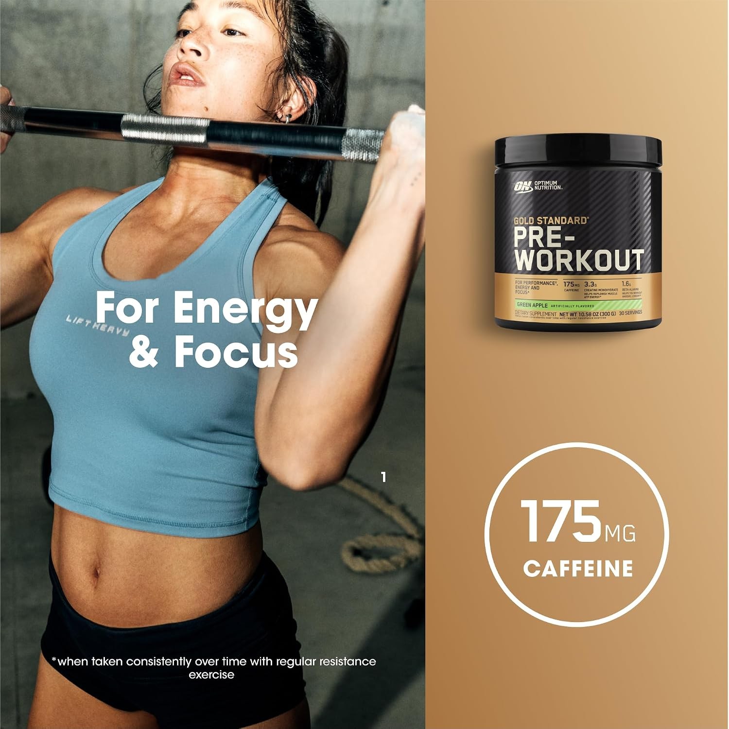 Optimum Nutrition Gold Standard Pre Workout with Creatine, Beta-Alanine, and Caf