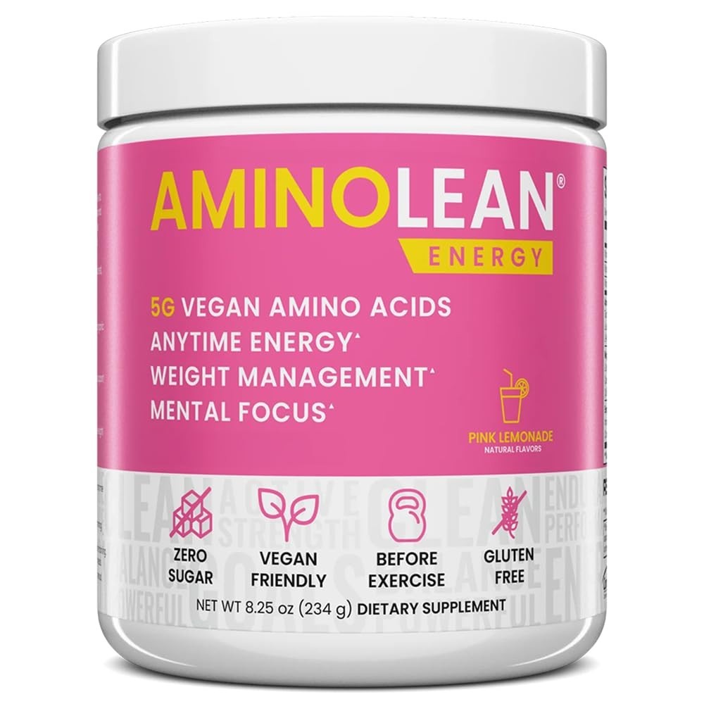 Vegan Pre Workout Powder – Natural Amino Energy, BCAA + EAA, Jitter-Free, Zero S