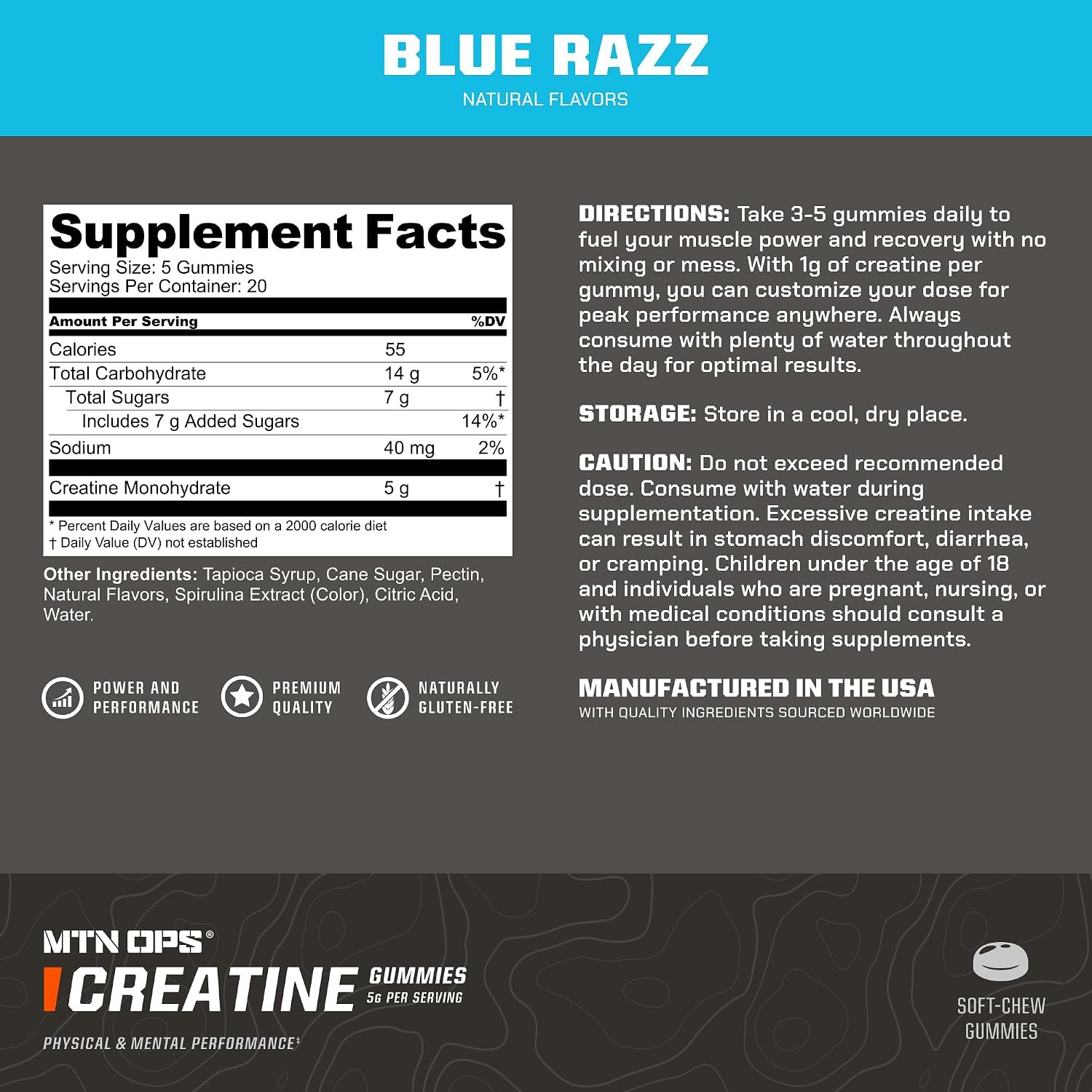 Creatine Gummies with Creatine Monohydrate, 5G Creatine per Serving, Muscle Reco