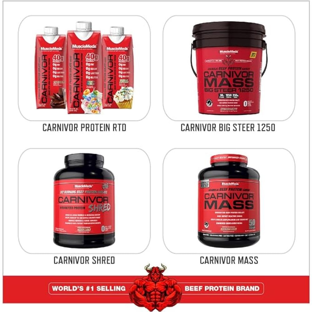 MuscleMeds Carnivor Shred Fat Burning Hydrolized Beef Protein Isolate, 0 Lactose