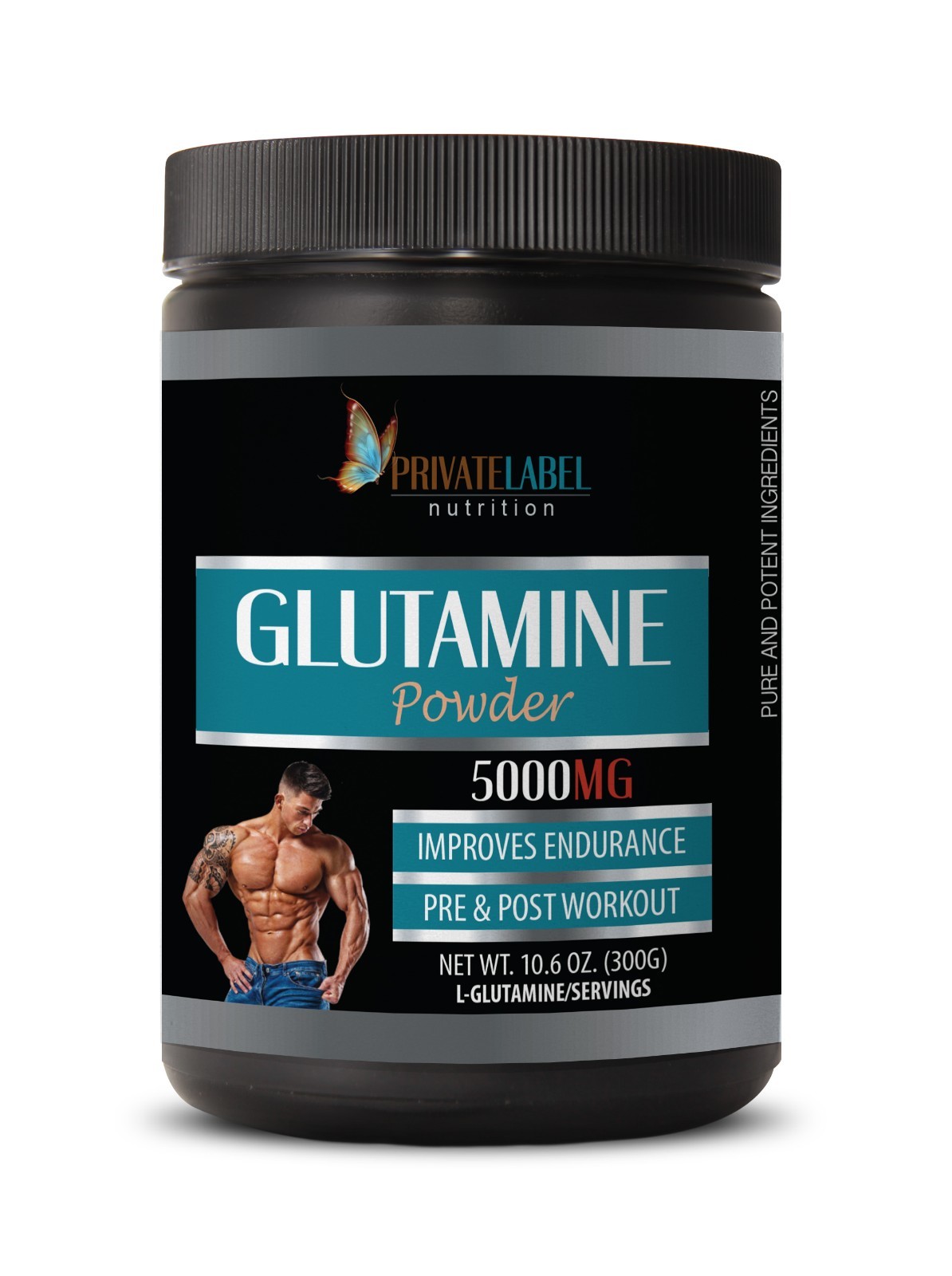 Glutamine Powder Supplement – GLUTAMINE POWDER 5000mg – muscle gainer – 1 Can
