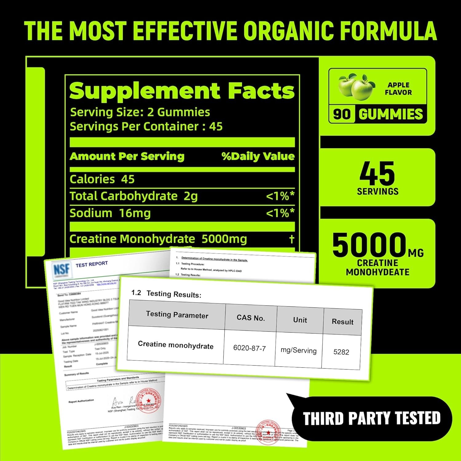 Parhaat NSF Certified Creatine Gummy – Creatine Monohydrate Gummies 5g