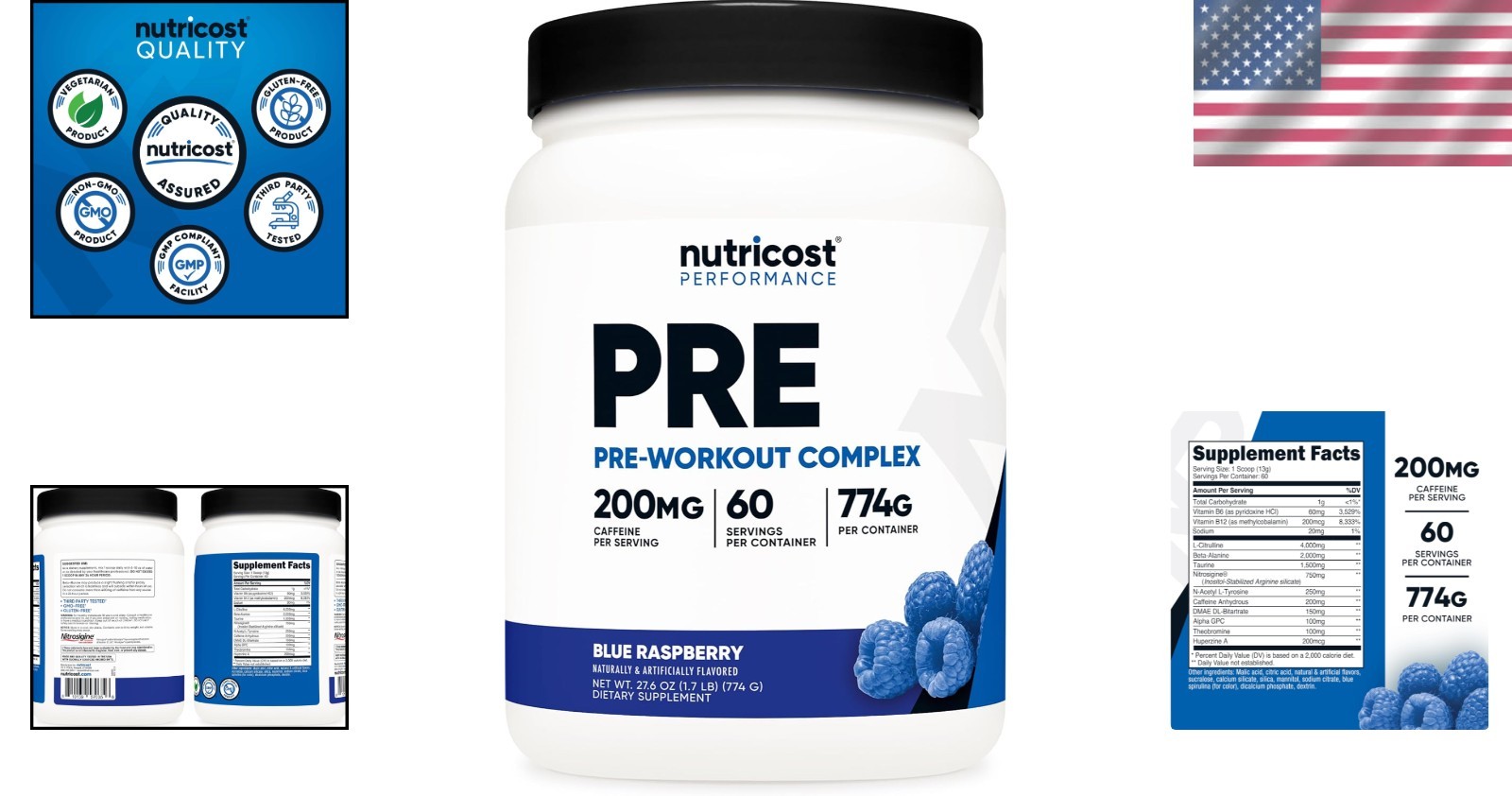 Delicious Blue Raspberry Pre-Workout Complex – 60 Servings for Maximum Energy