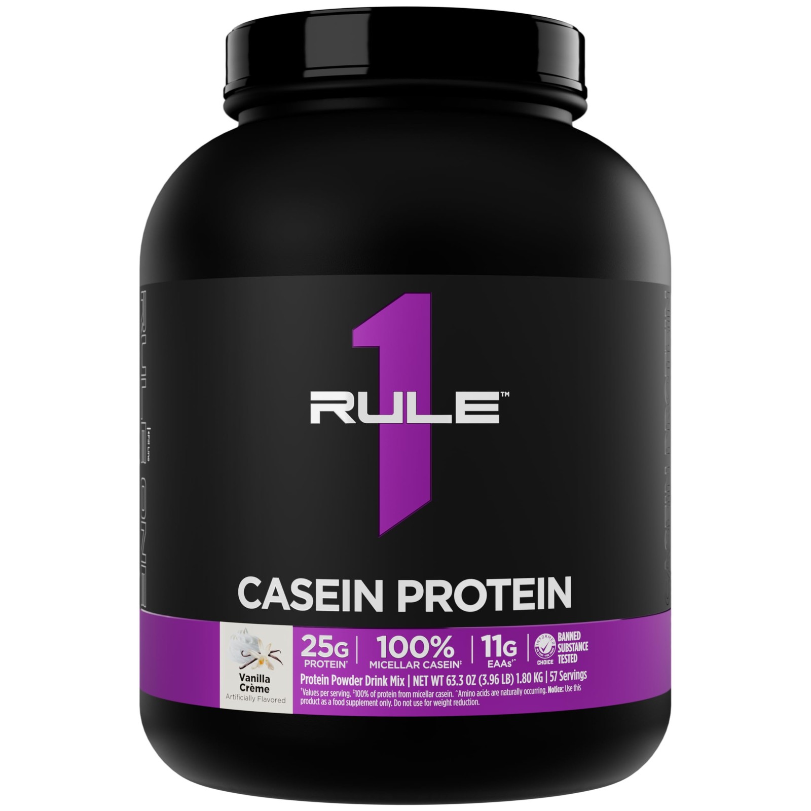 Rule 1 Casein Protein – 25g Protein and 11g EAAs Per Serving from Slow-Release