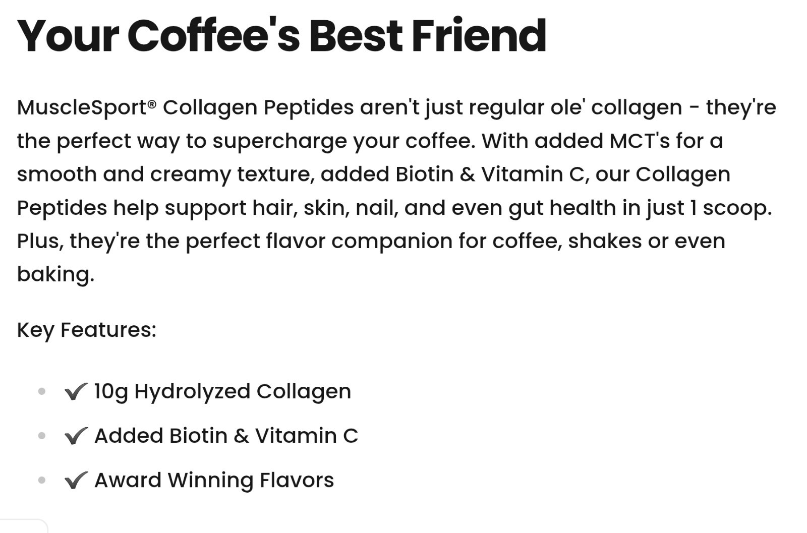 MuscleSport COLLAGEN PEPTIDES Revolution 14 oz (30 Serv) Protella BEST BY 10/26