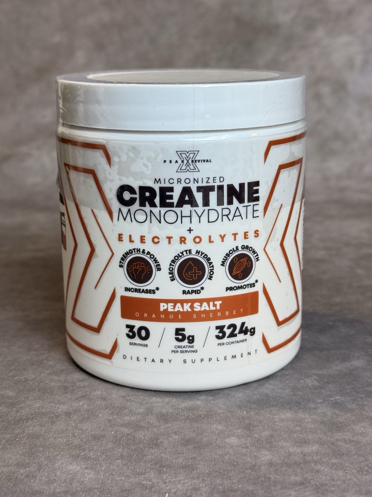 Peak Revival-X Creatine Monohydrate Powder Orange Sherbet 324g 30 Servings