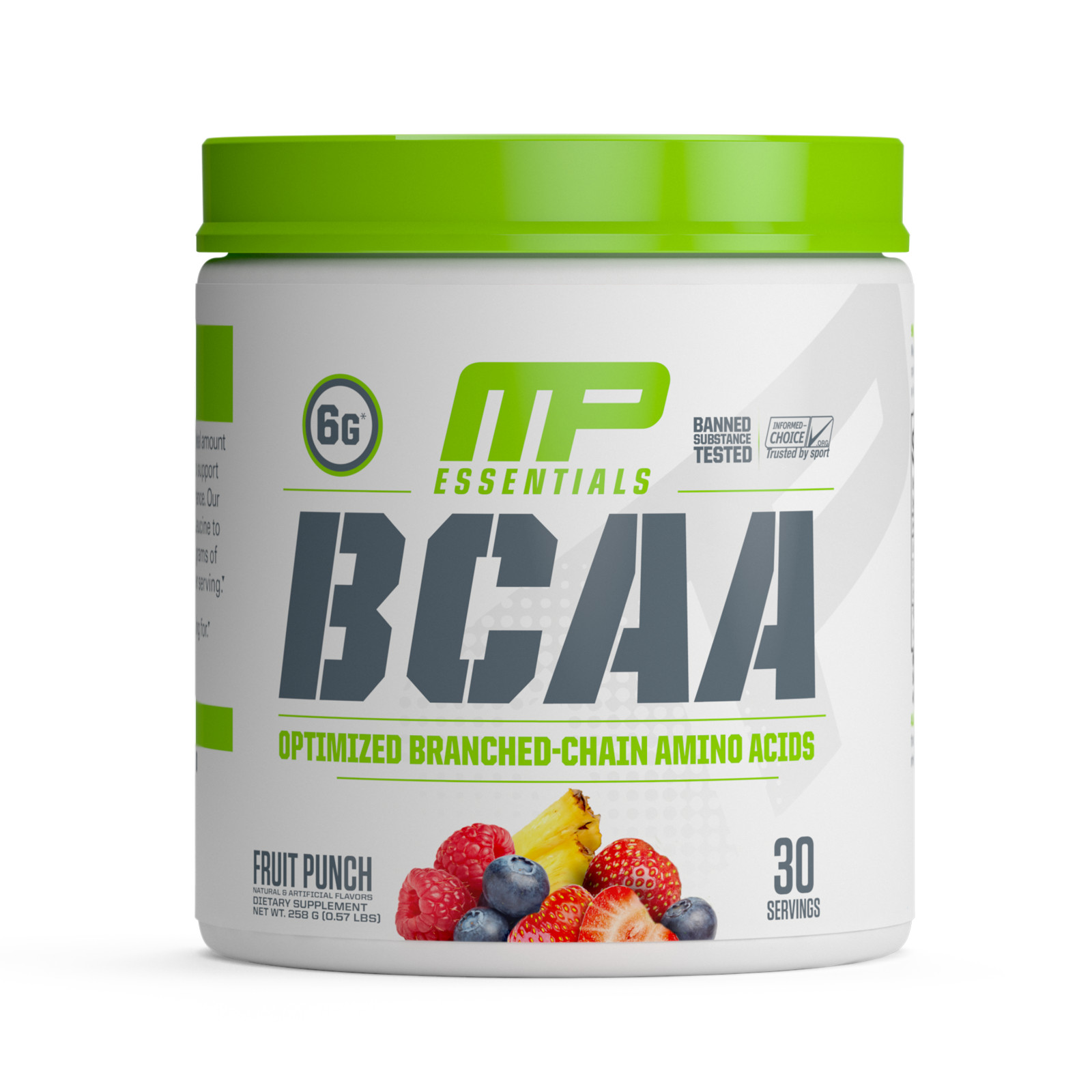 MusclePharm Essentials BCAA Powder – 30 Servings, Fruit Punch