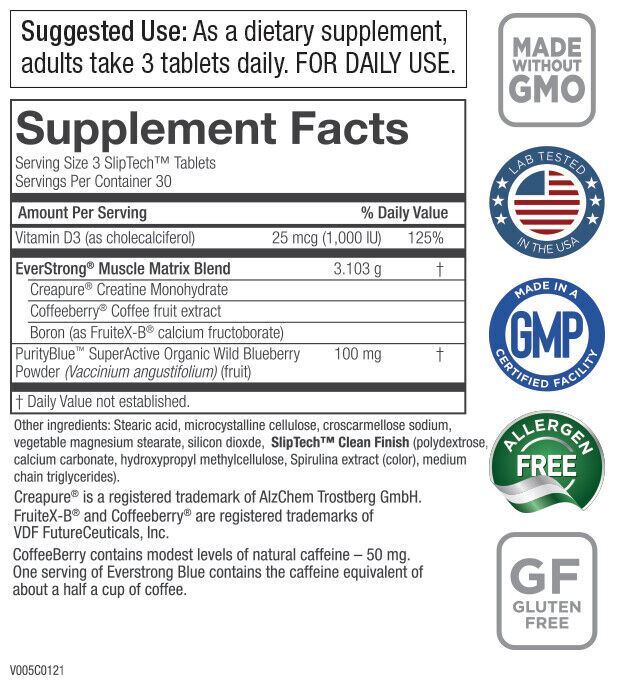 EverStrong Blue Purity Products Muscle Matrix Blend Strength Builder 90 Tabs