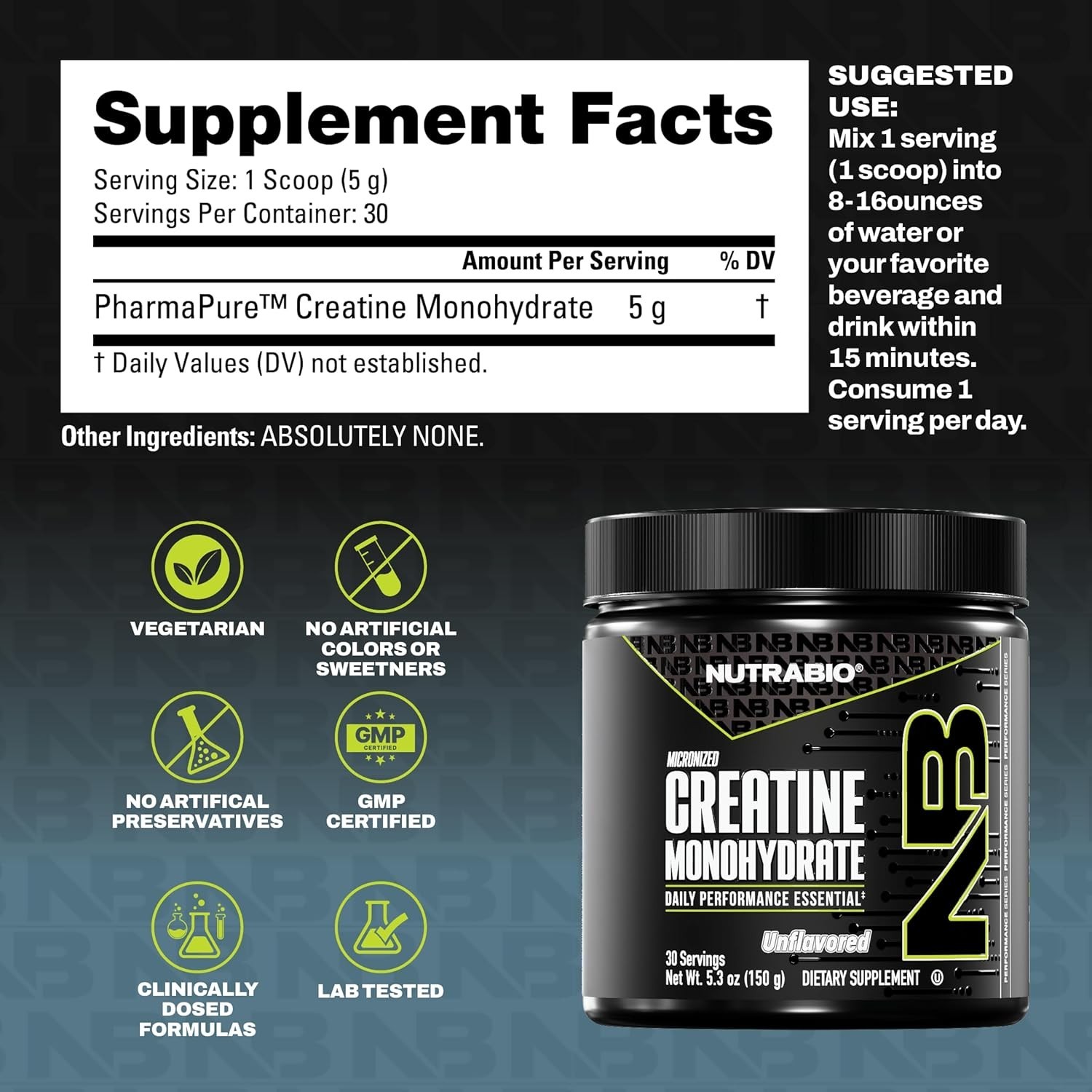 150g Unflavored Creatine Powder – Supports Muscle Growth & Recovery for Adults