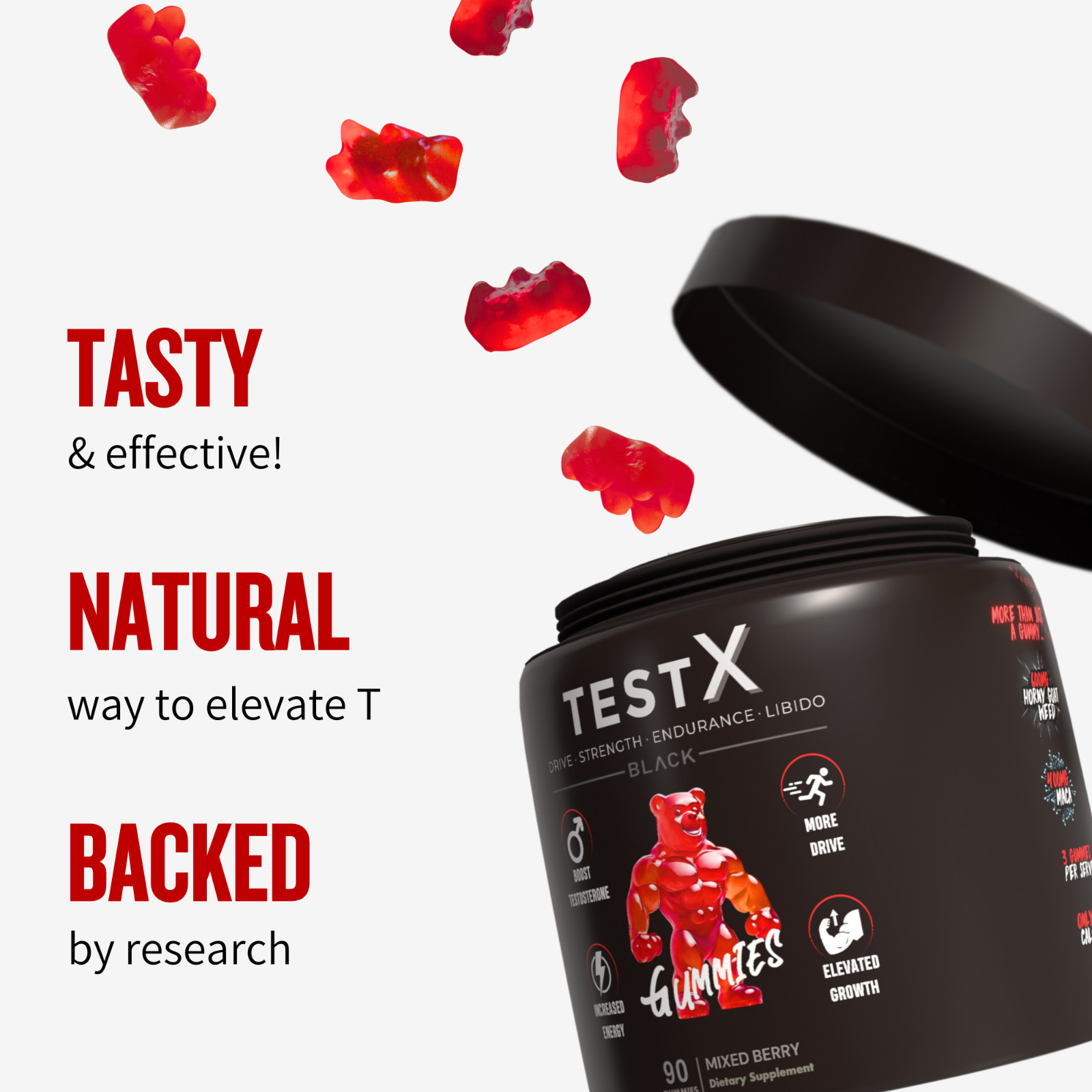 Creatine Gummies & Testosterone Booster Gummies Twin Pack Increase Test & Gains
