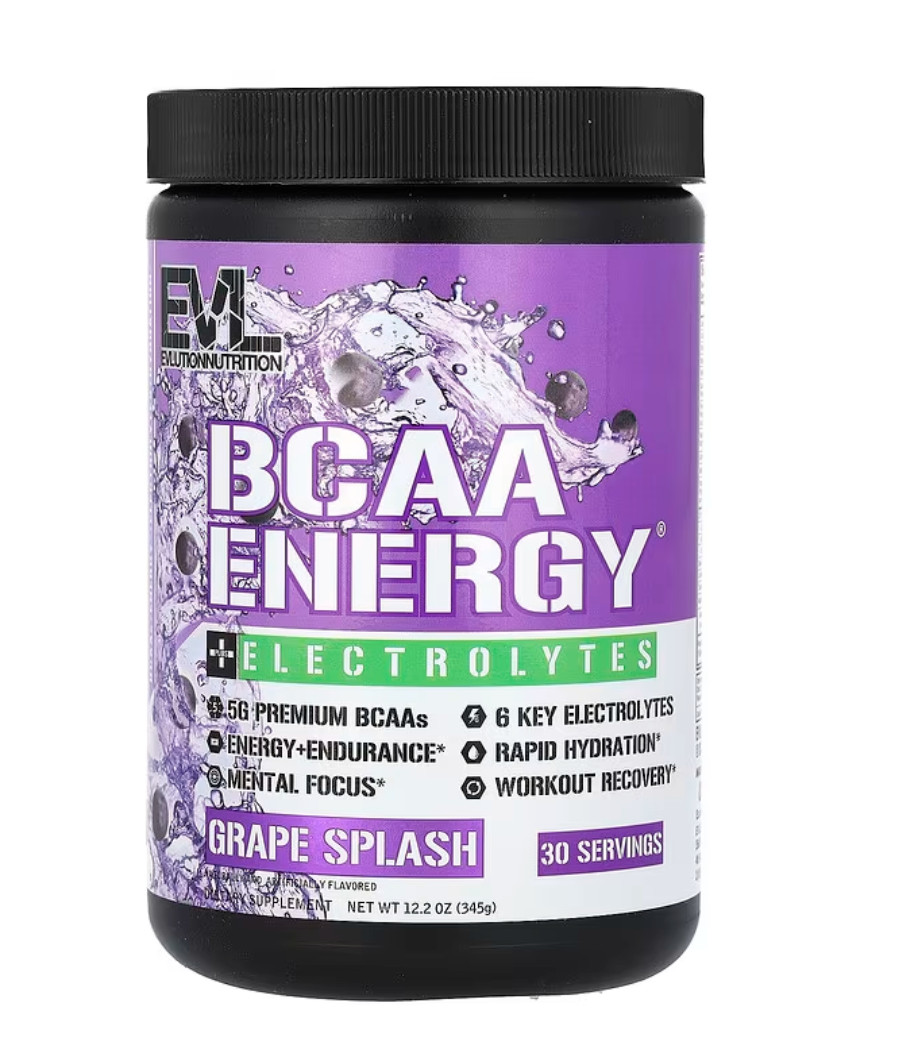 EVLution Nutrition BCAA Energy Plus Electrolytes Grape Splash