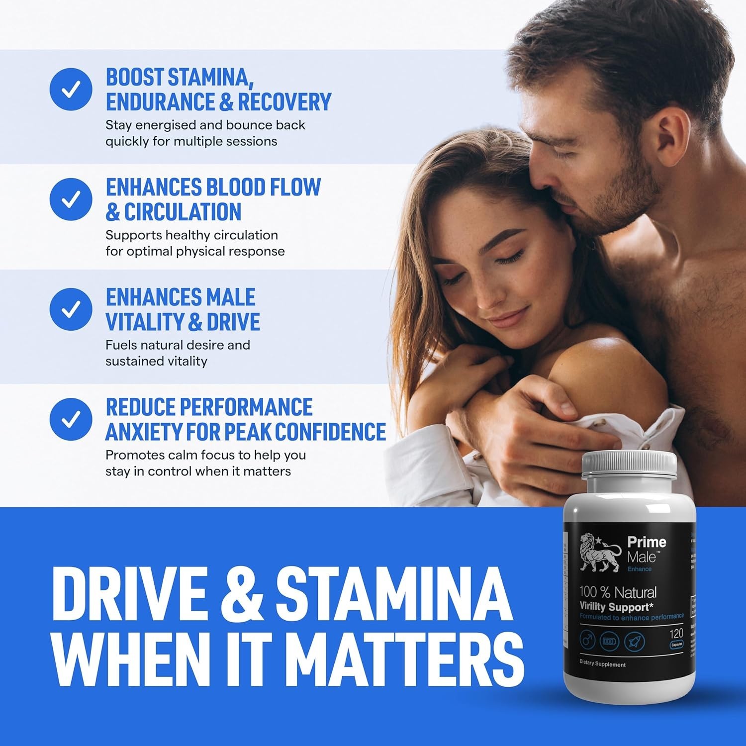 Prime Male Enhance – Male Enhancement Supplement 120 capsules Virility Support