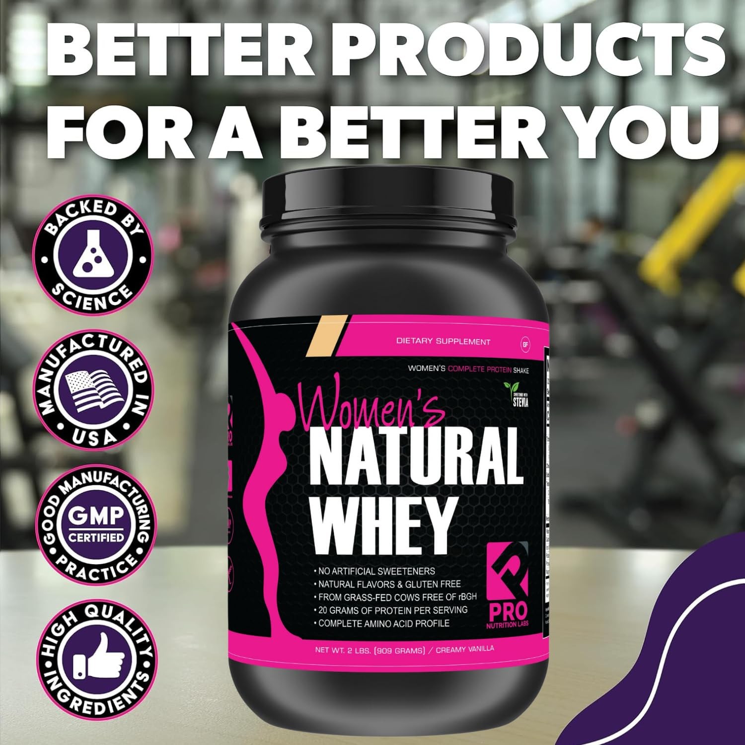 PRO NUTRITION LABS Whey Protein Powder for Women Vanilla Powder – Low Carb Gl…