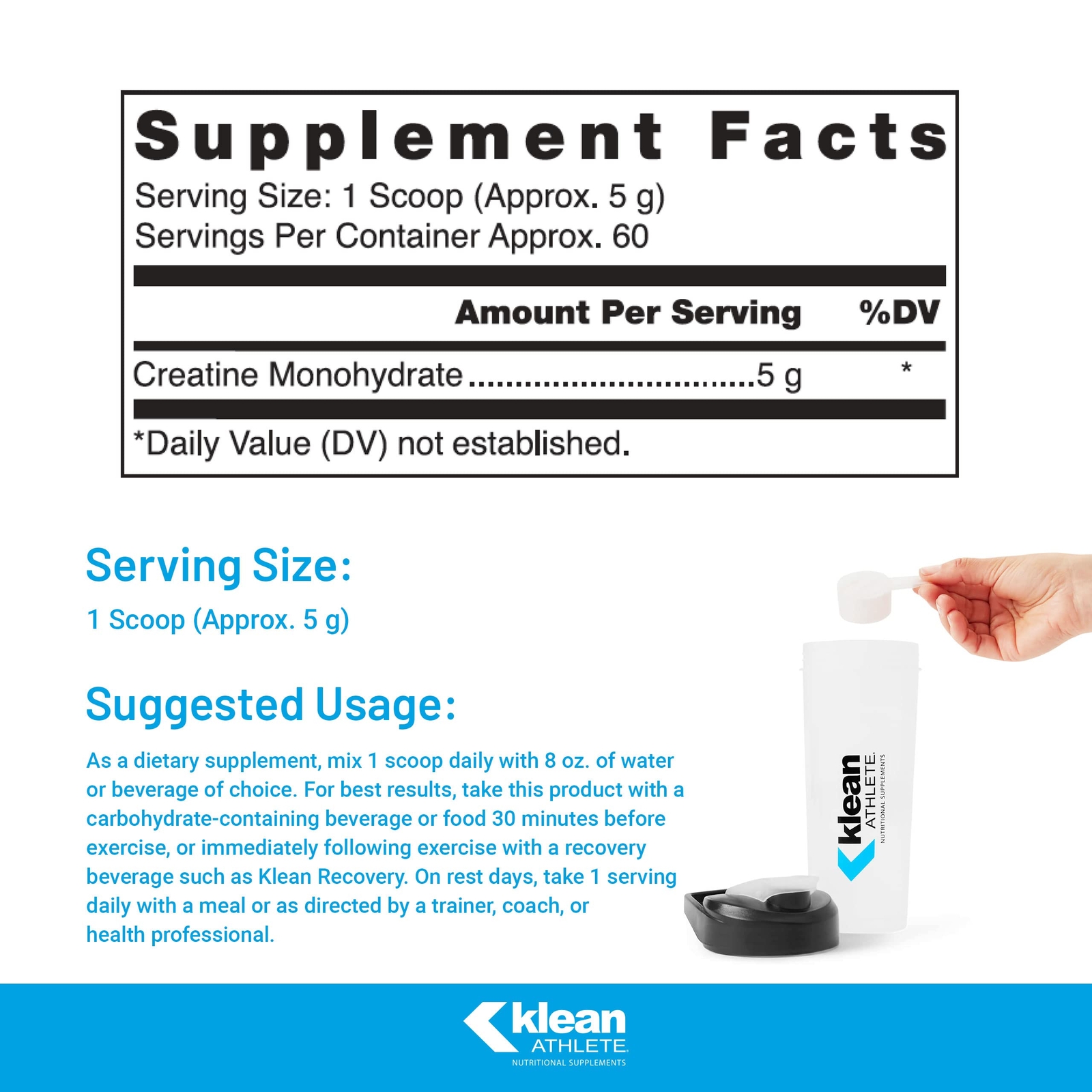 Klean ATHLETE Klean Creatine – Supports Muscle Strength Performance & Recover…