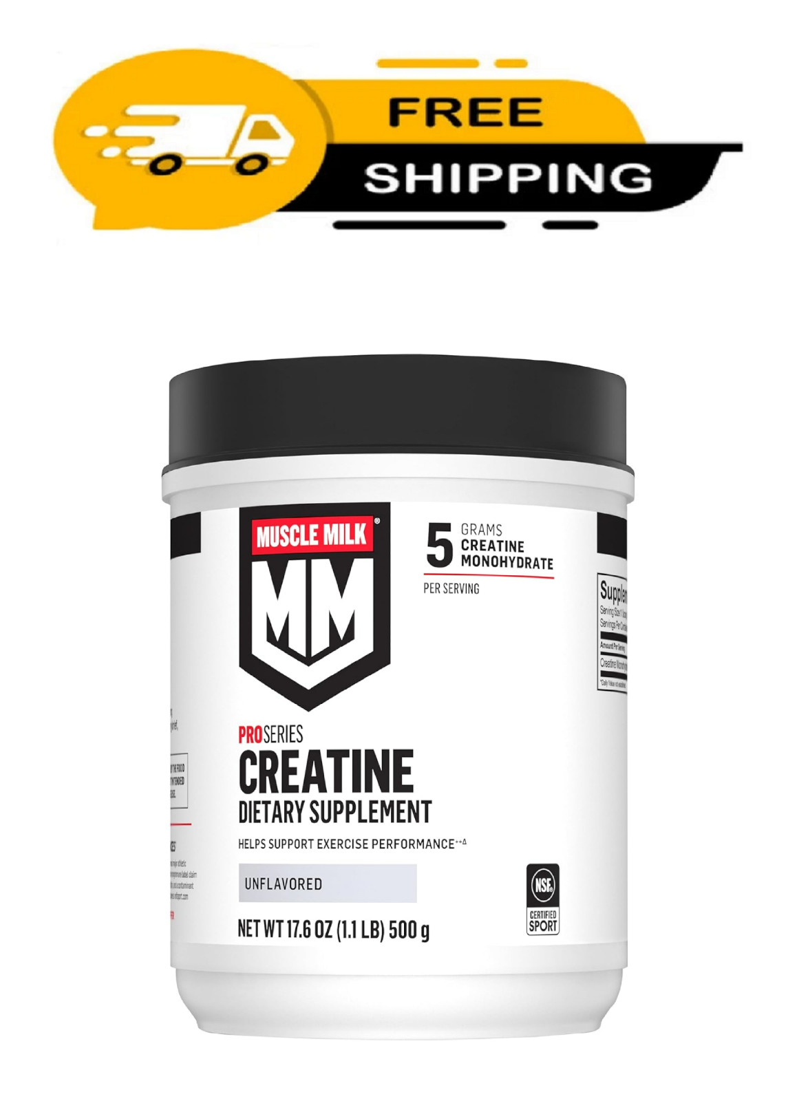 Muscle Milk Pro Series Creatine Powder Supplement, Unflavored, 1.1 Pound, 100 Se