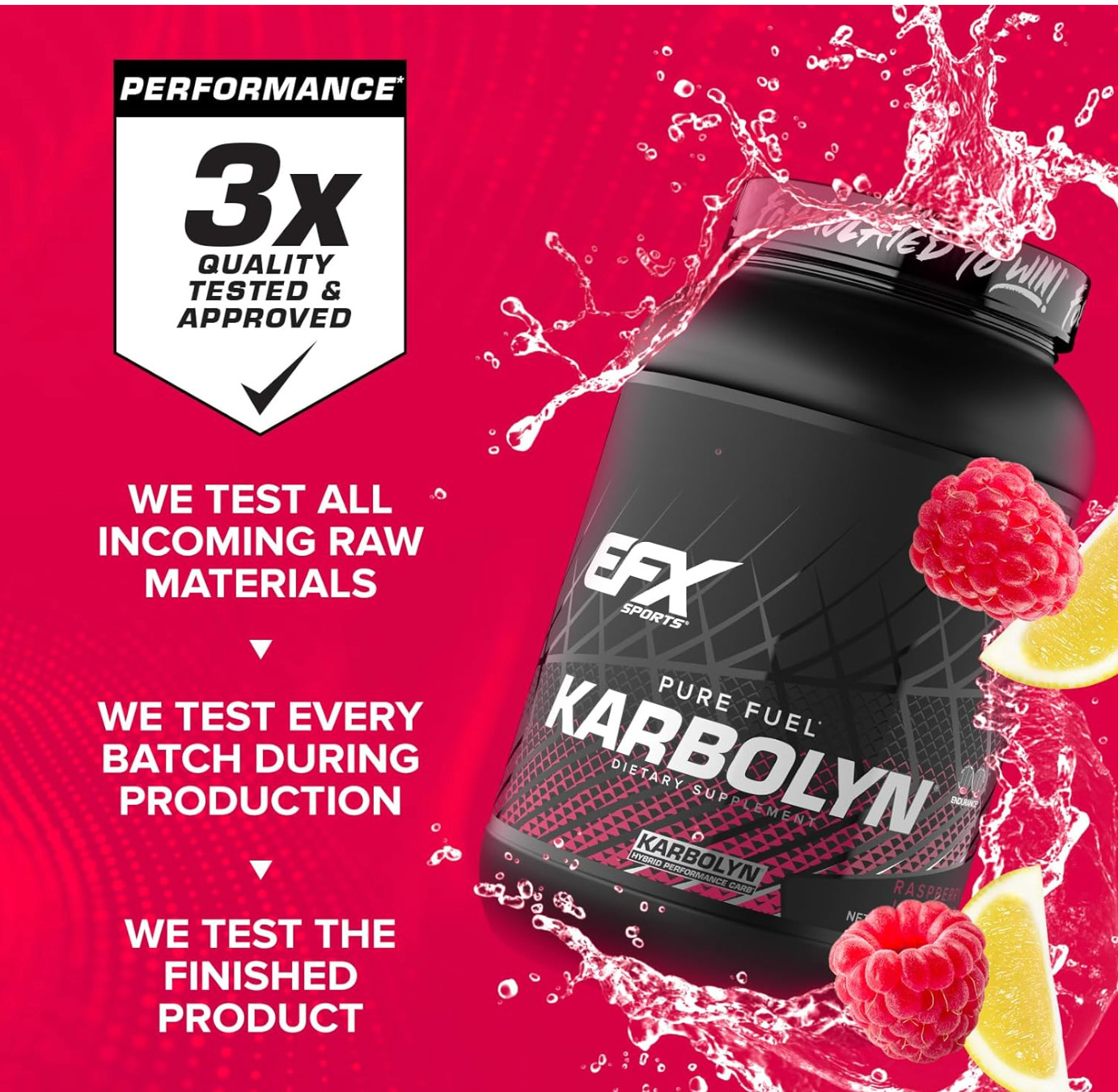 EFX Sports Karbolyn Fuel Fast-Absorbing Carbohydrate Powder Raspberry Lemonade