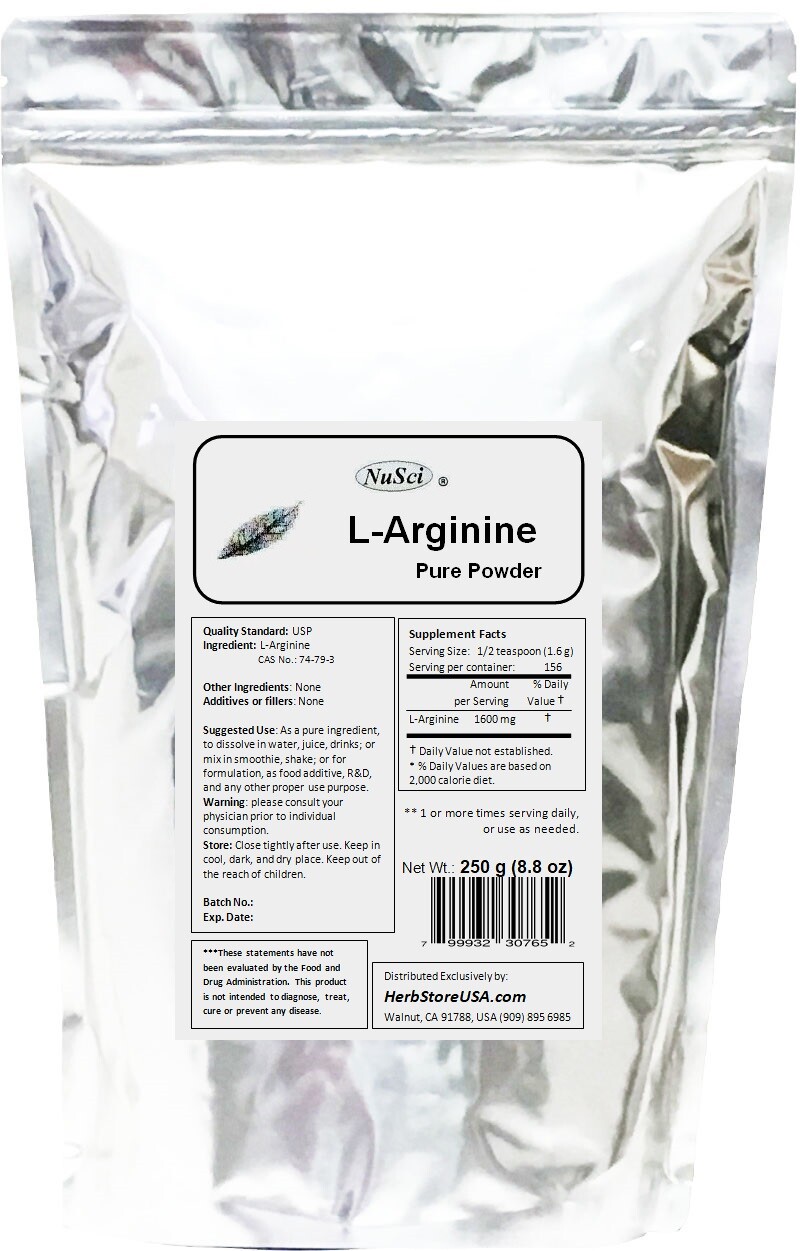 L-Arginine Pure Powder Amino Acid 250g (8.8 oz) Muscle Energy Endurance