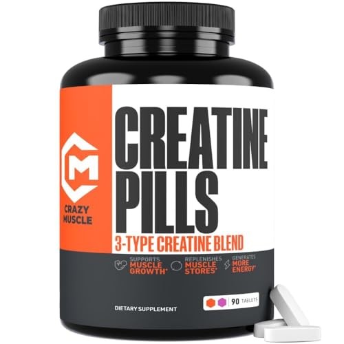 Creatine Monohydrate Pills 5g Pure Bulk Muscle Mass Gainer