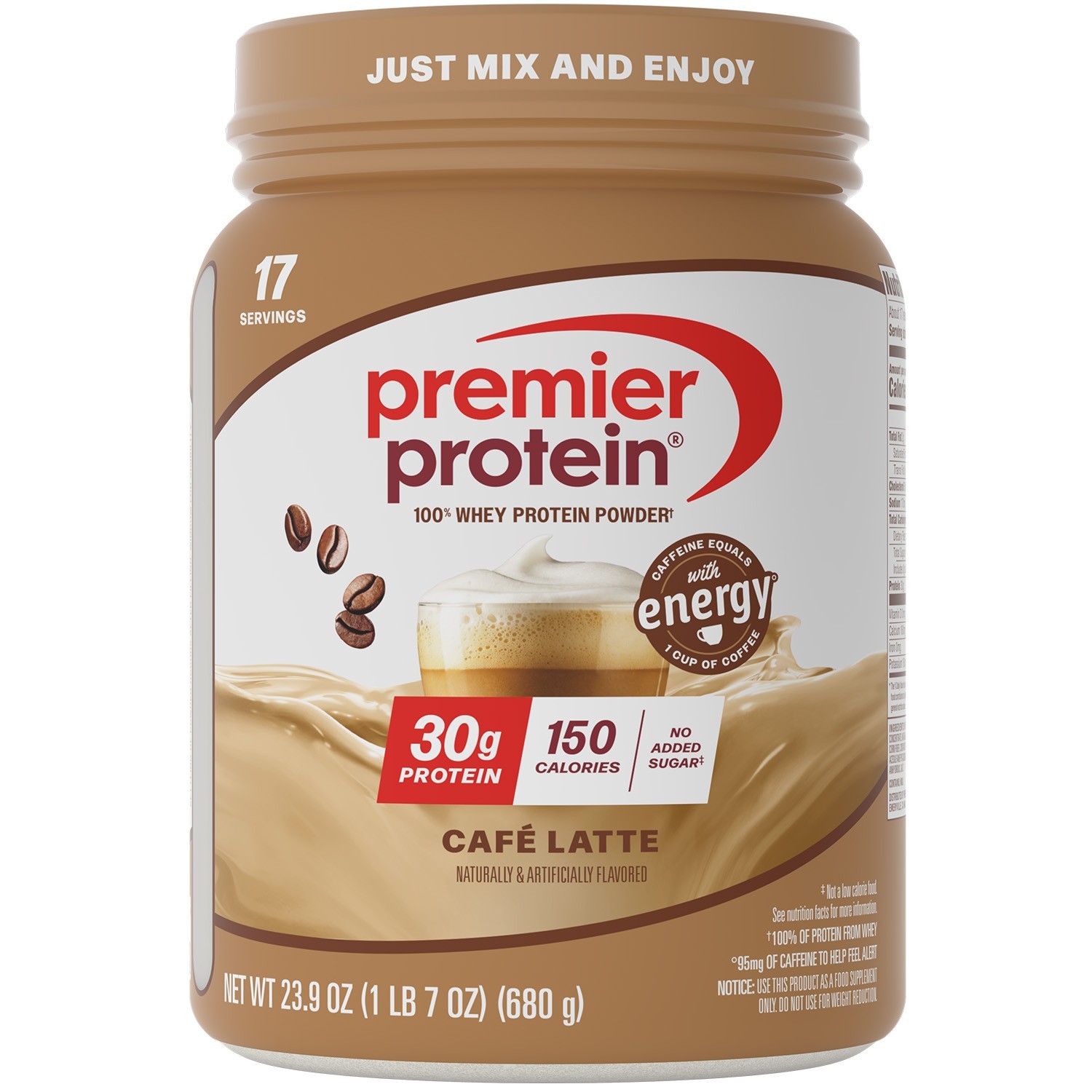 NEW Premier Protein 100% Whey Cafe Latte 1.5 lb No Import Fee!!!