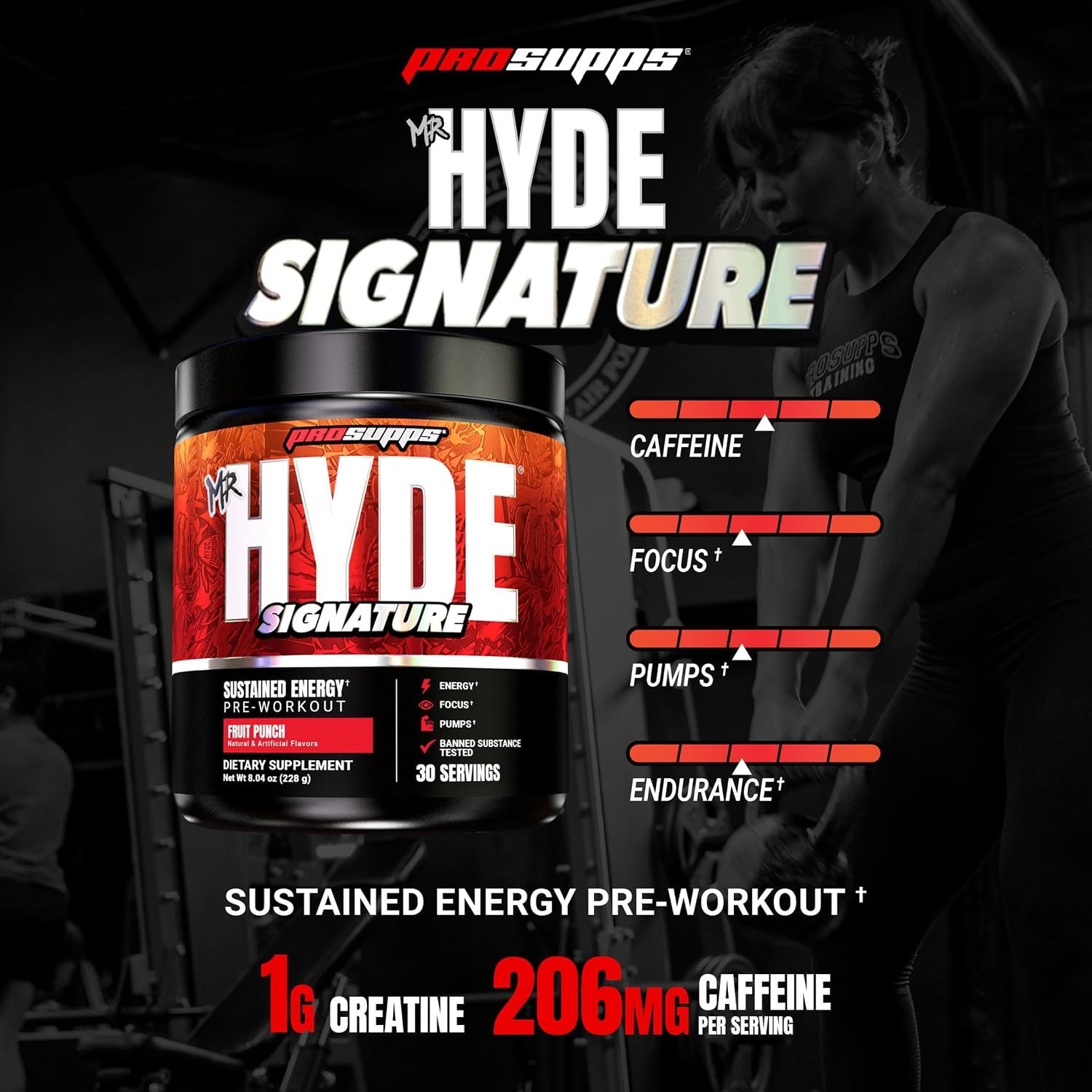 ProSupps Mr Hyde Pre Workout Powder Fruit Punch 30 Servings Creatine Caffeine