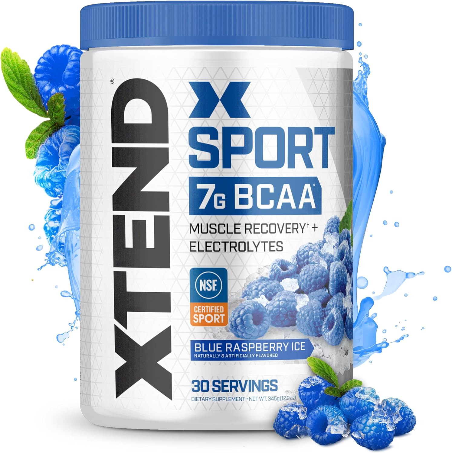 XTEND Sport BCAA Powder Blue Raspberry Ice – Electrolyte Powder for Recovery & H