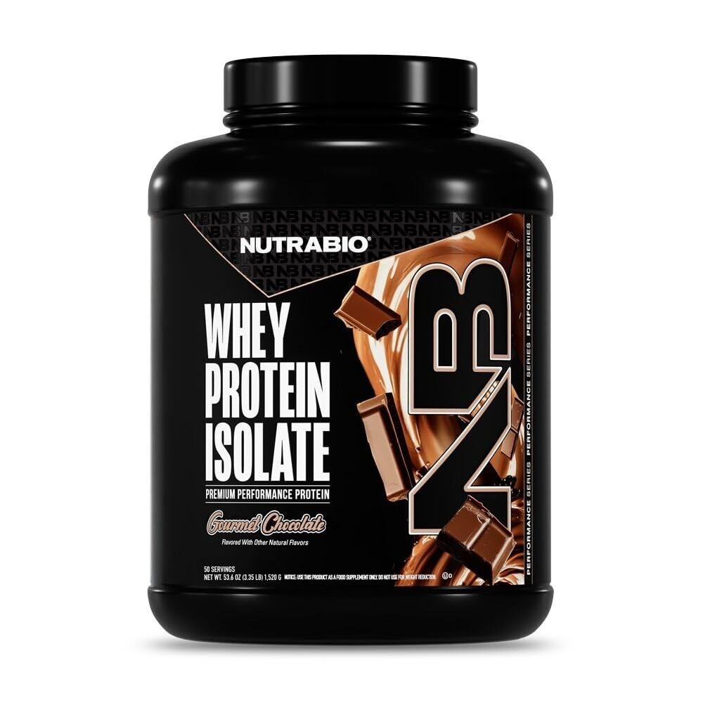 Whey Protein Isolate Powder 25g 50 Servings Gourmet Chocolate NutraBio Complete