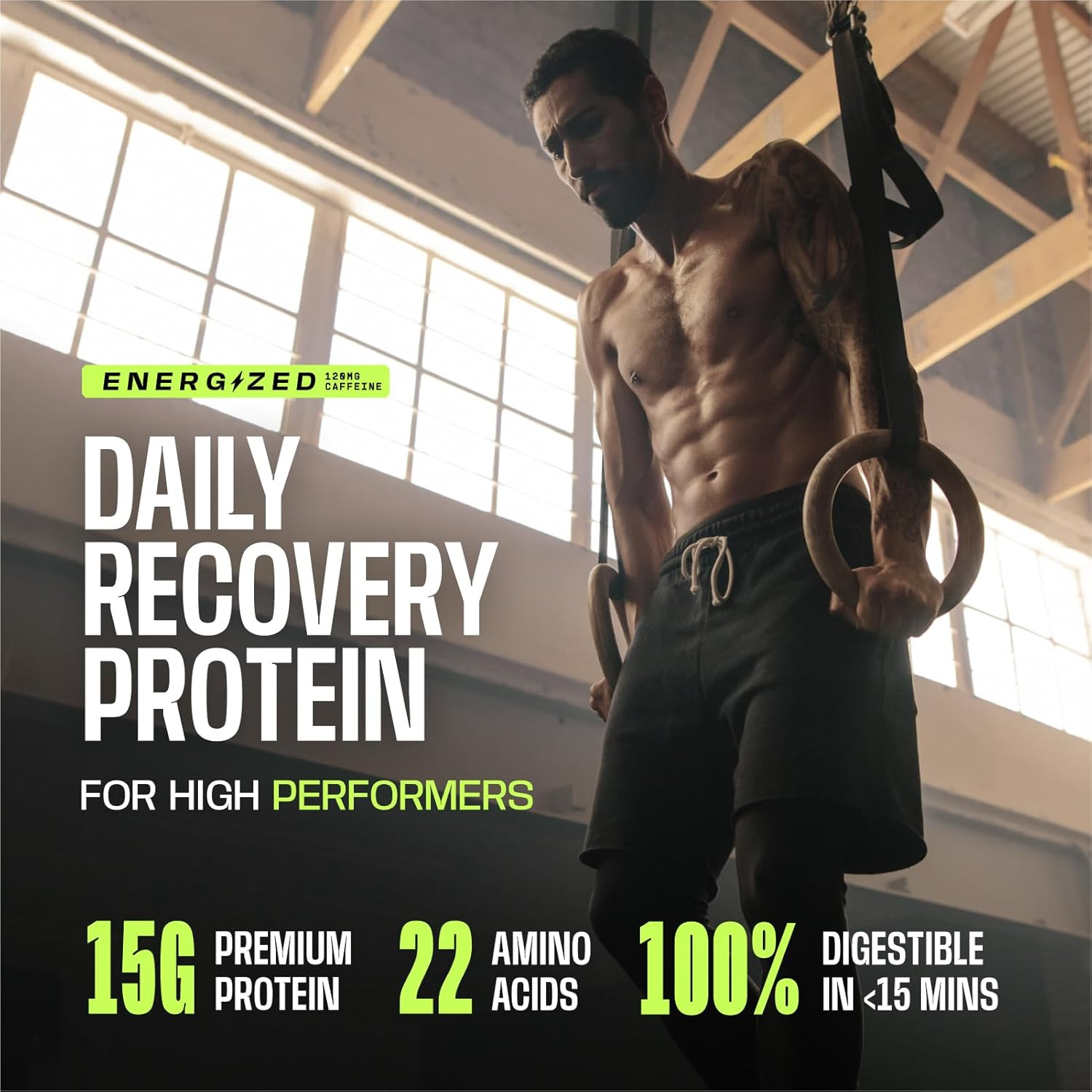 Power Energized Protein Shot, 15G Protein Nano-Hydrolyzed Grass Fed Collagen,…