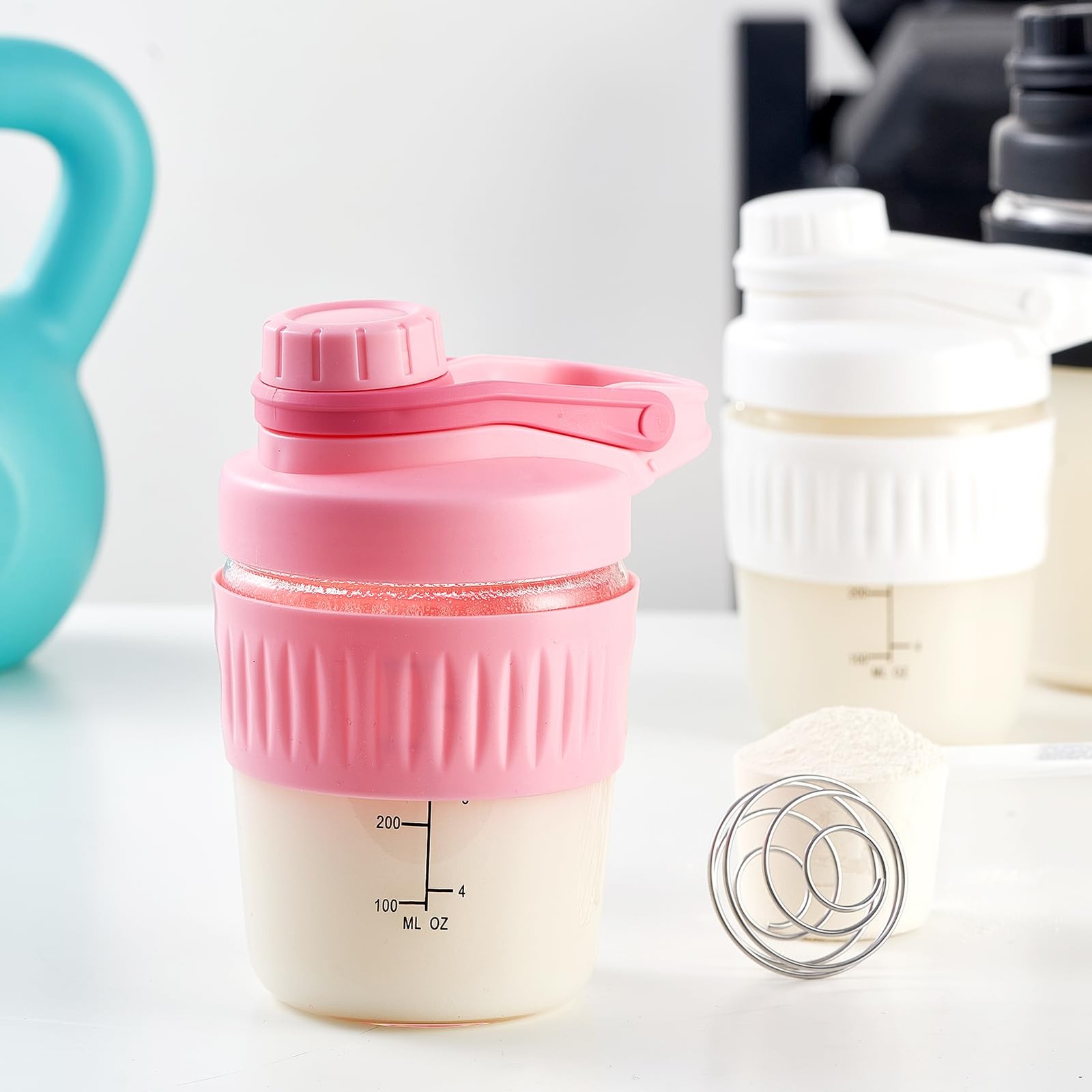 Shakexpert 12Oz Glass Shaker Bottle For Protein Small Borosilicate Glass