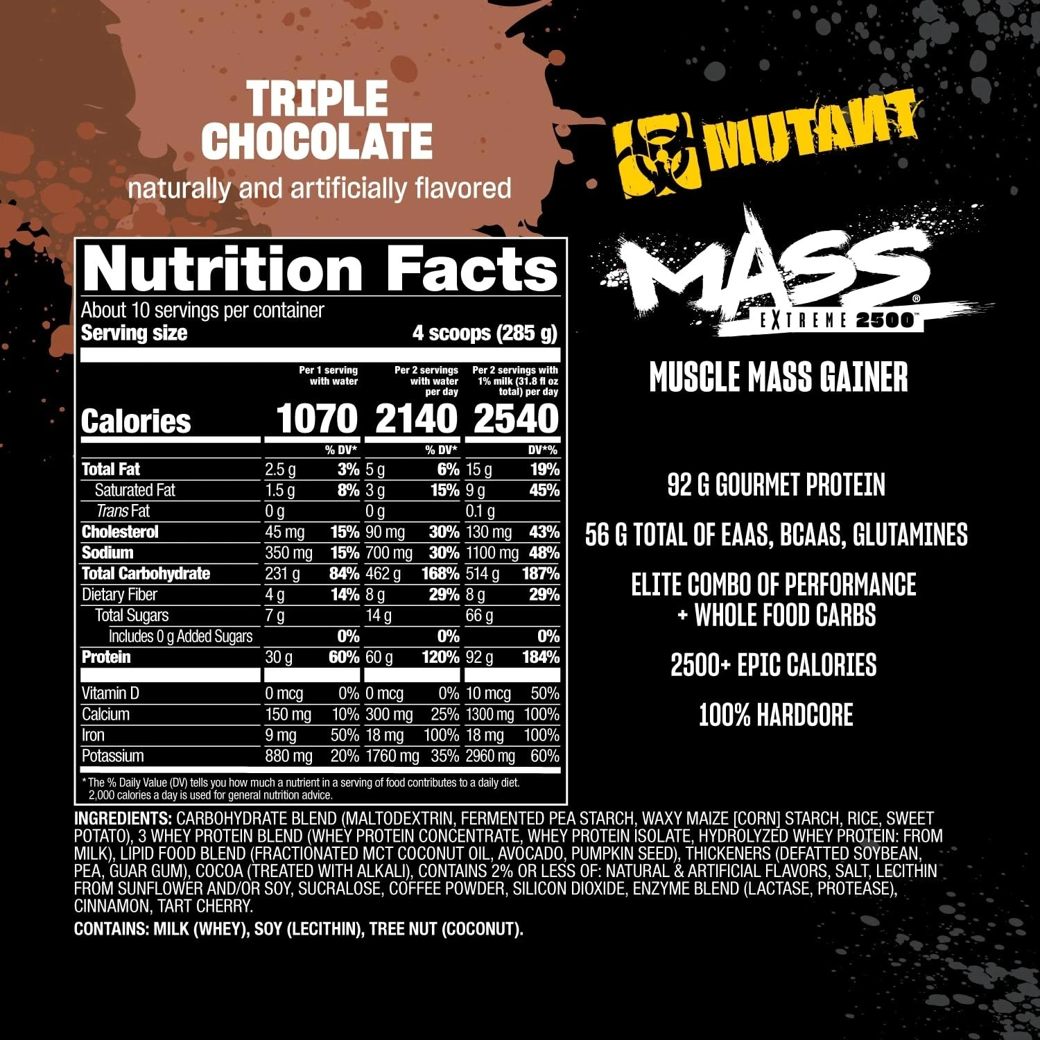 Mutant Mass Extreme Gainer – Whey Protein Powder – Build Muscle Size and Stre…
