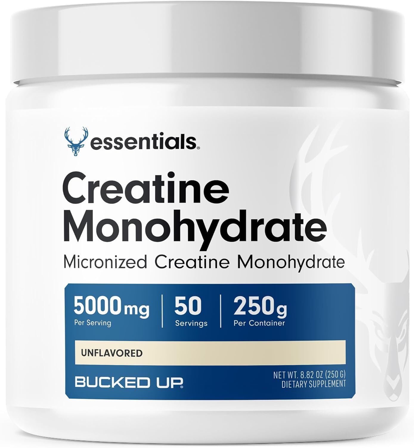 Monohidrato De Creatina 250 Gramos En Polvo Micronizado, Essentials (50 Servi