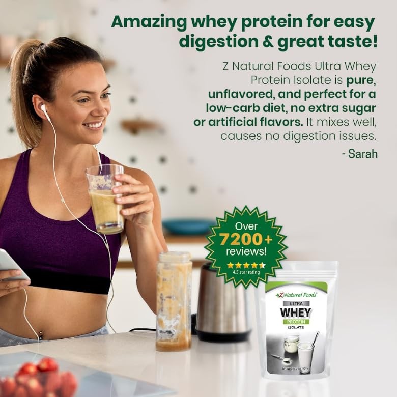 Ultra Whey Protein Isolate Powder – Pure, Unflavored, Unsweetened Whey Protei…