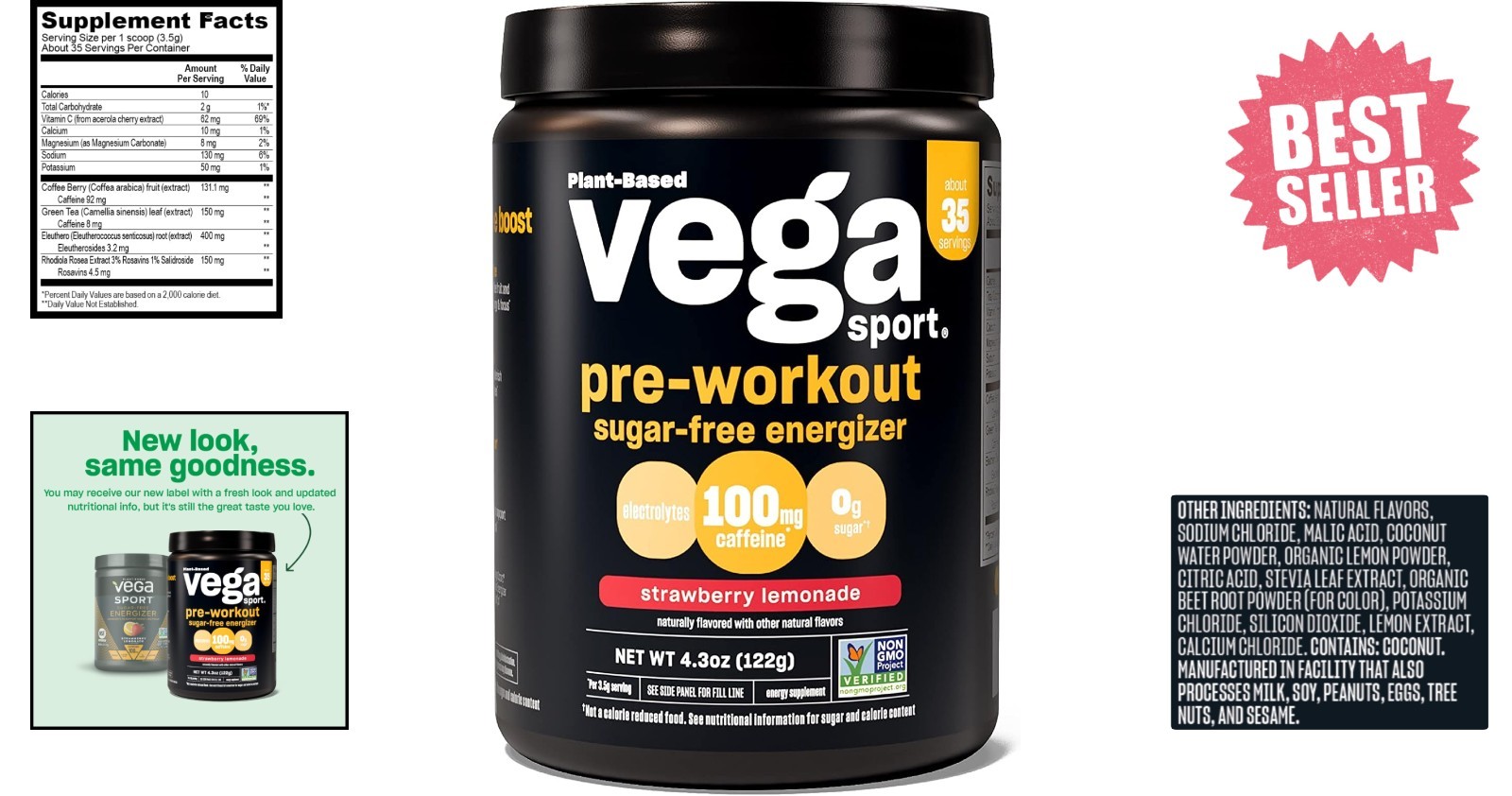 Sport Sugar Free Pre-Workout Energizer, Strawberry Lemonade – Pre Workout Pow…