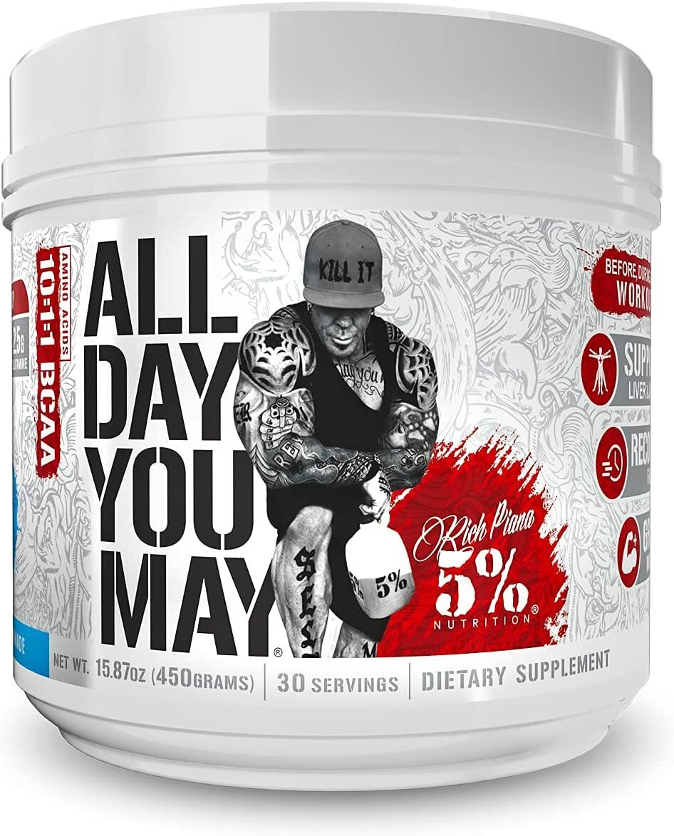 5% Nutrition Rich Piana All Day You May BCAA ALL FLAVORS LEGENDARY 💪 AMINOS