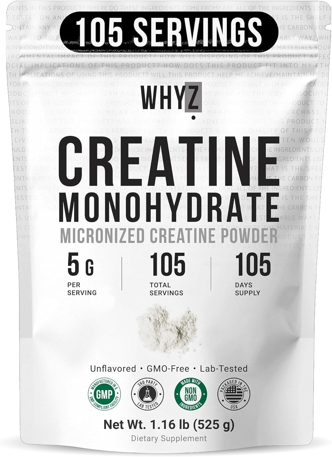 Creatine Monohydrate Powder Micronized Unflavored 3.5oz 20 Servings Men Women