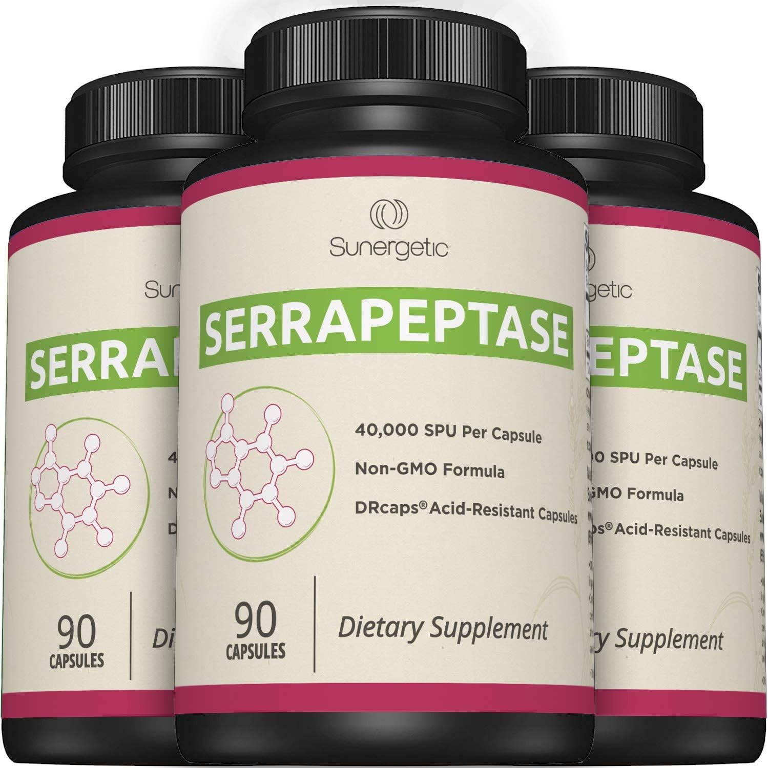 Acid-Resistant Sinus Health Serrapeptase Enzyme Supplement (90 caps)