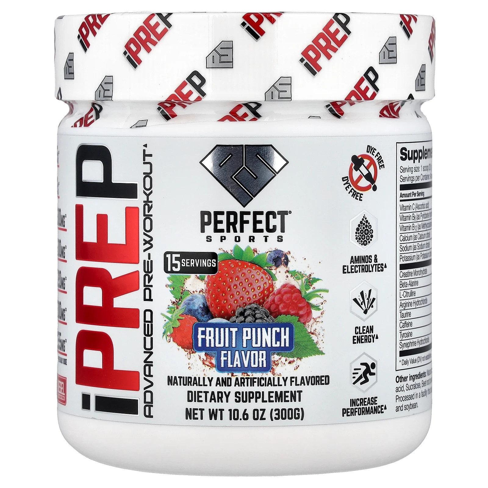 iPrep, Advanced Pre-Workout, Fruit Punch, 10.6 oz (300 g)