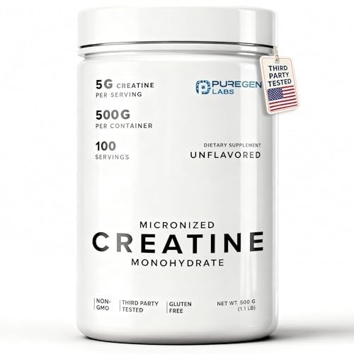 Micronized Creatine Monohydrate Powder 500g – Pure Unflavored, No Additives, 100
