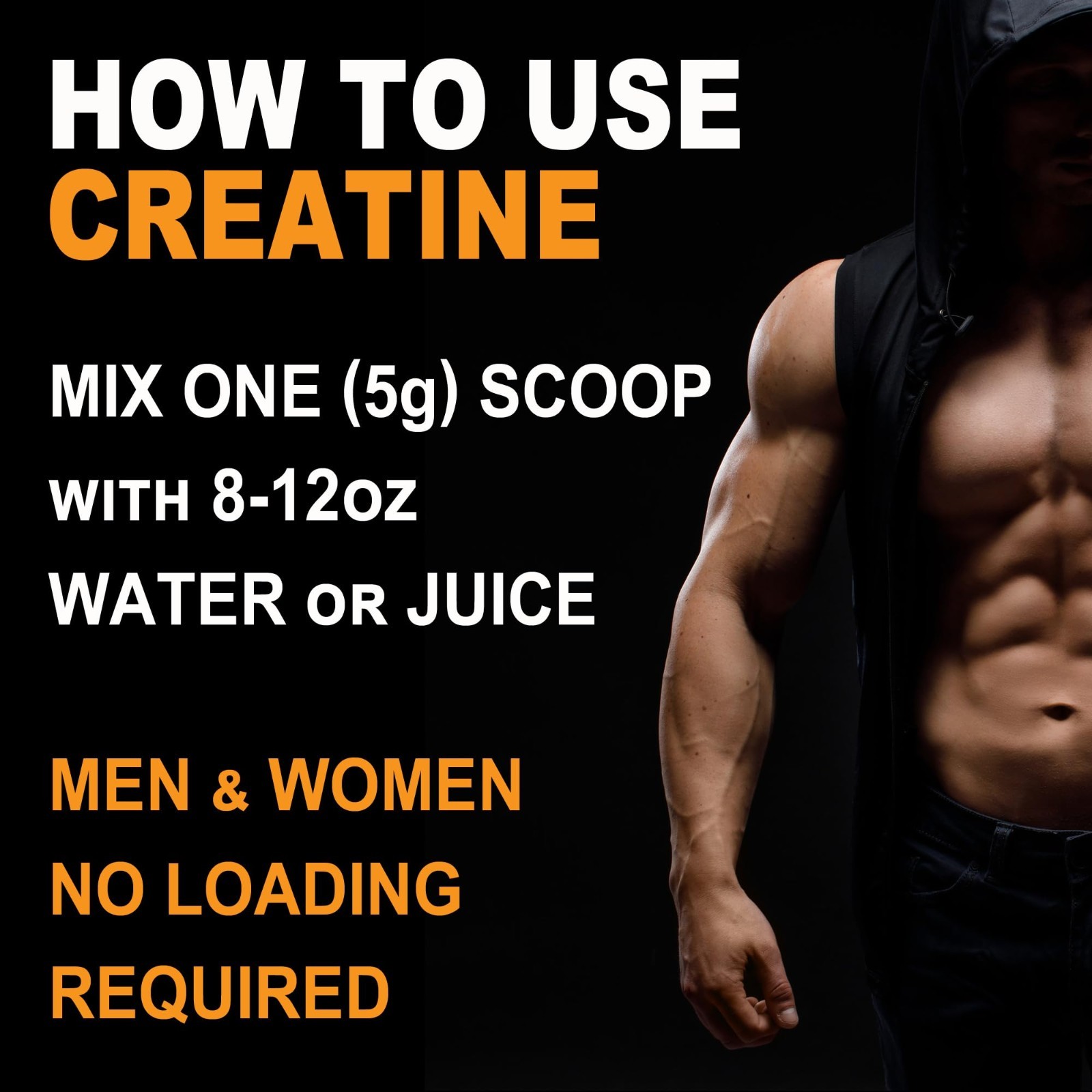 Pure Creatine Monohydrate Powder – 1000g, 5g Serving, Lab Tested, Unflavored