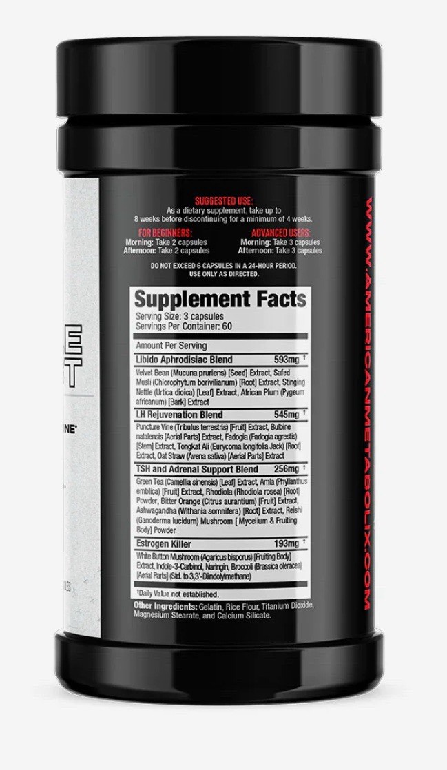American Metabolix Muscle Test Muscletest Hardcore Libido Testosterone Booster