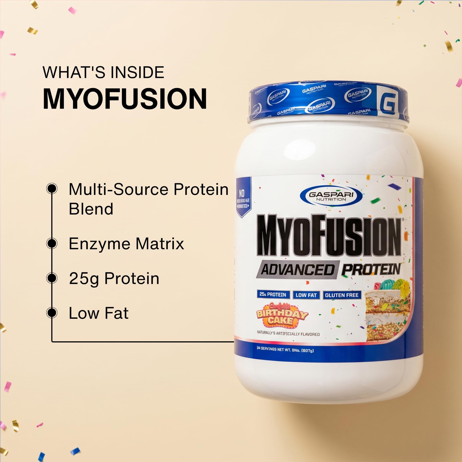 Gaspari Nutrition Myofusion Advanced Protein Protein Blend Whey Protein Casein
