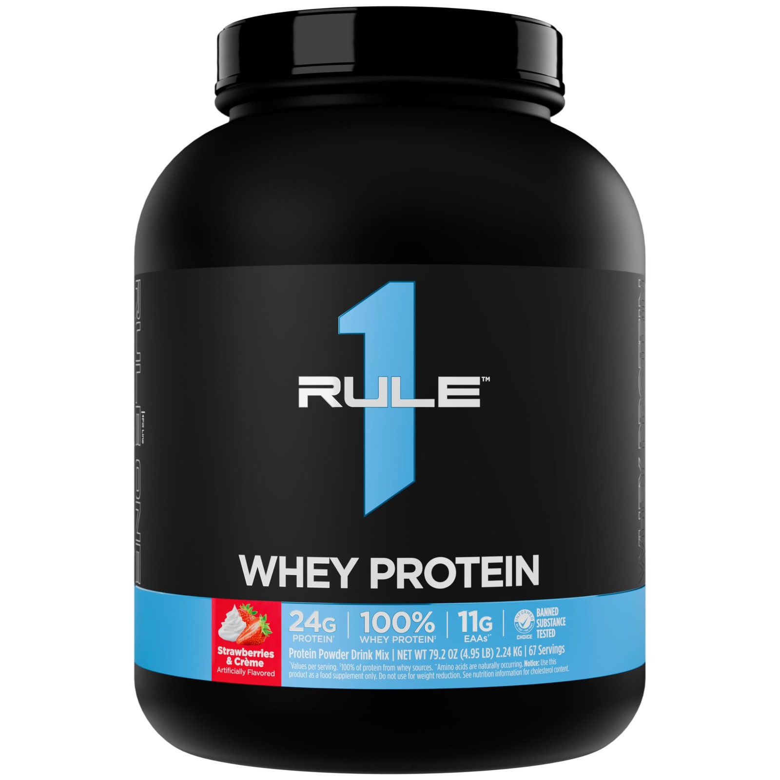 Rule 1 Whey Protein – 24g Fast-Acting Protein from All-Whey Sources with Natu…